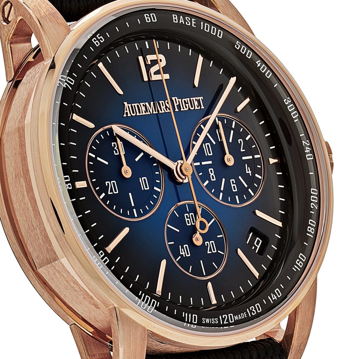 Audemars Piguet Code 11.59 26393OR.OO.A002KB.03 Selfwinding Chronograph Rose Gold Blue Dial (2022) - Image 4