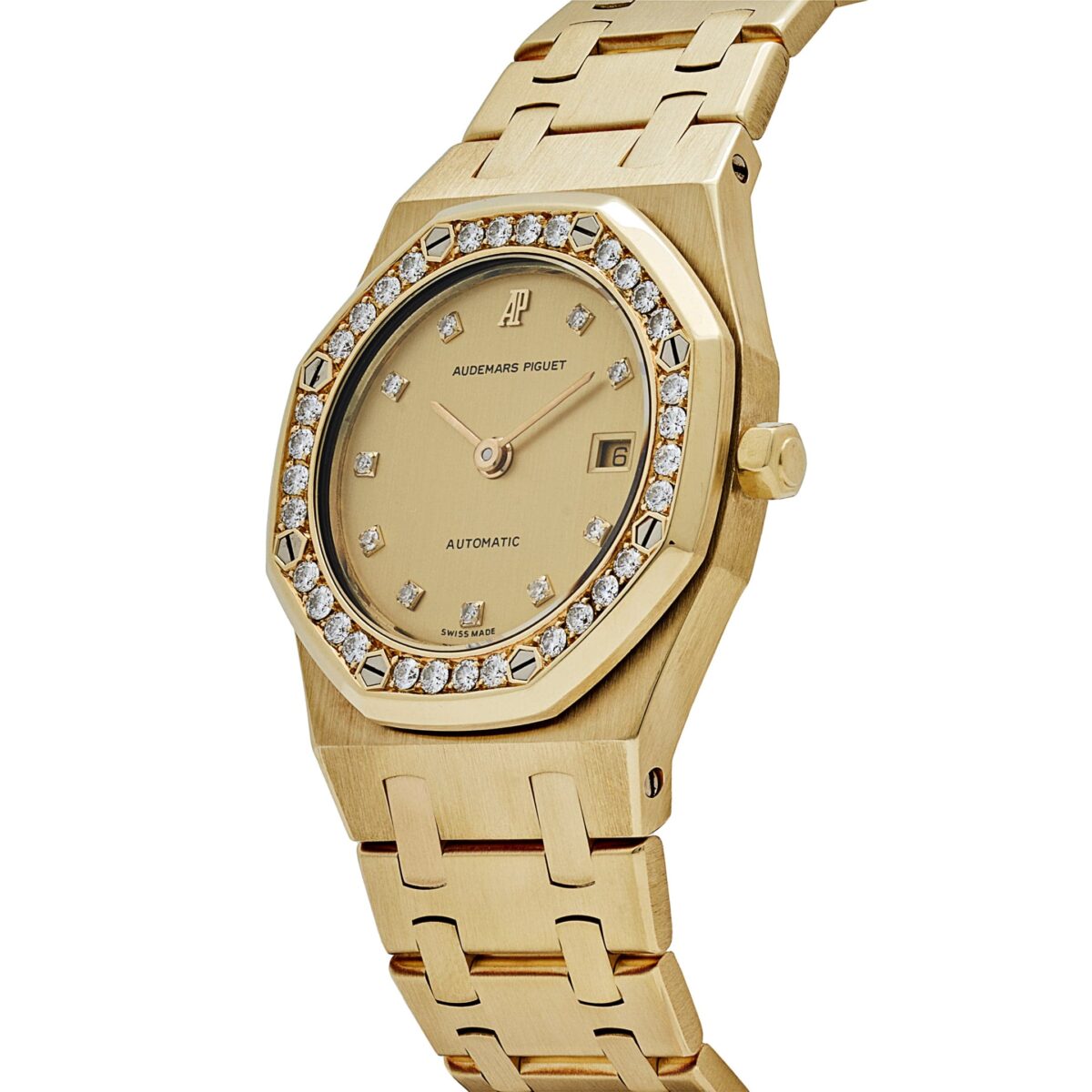 Audemars Piguet Royal Oak 14587/708BA Yellow Gold Champagne Diamond Bezel Diamond Dial (1994) - Image 3