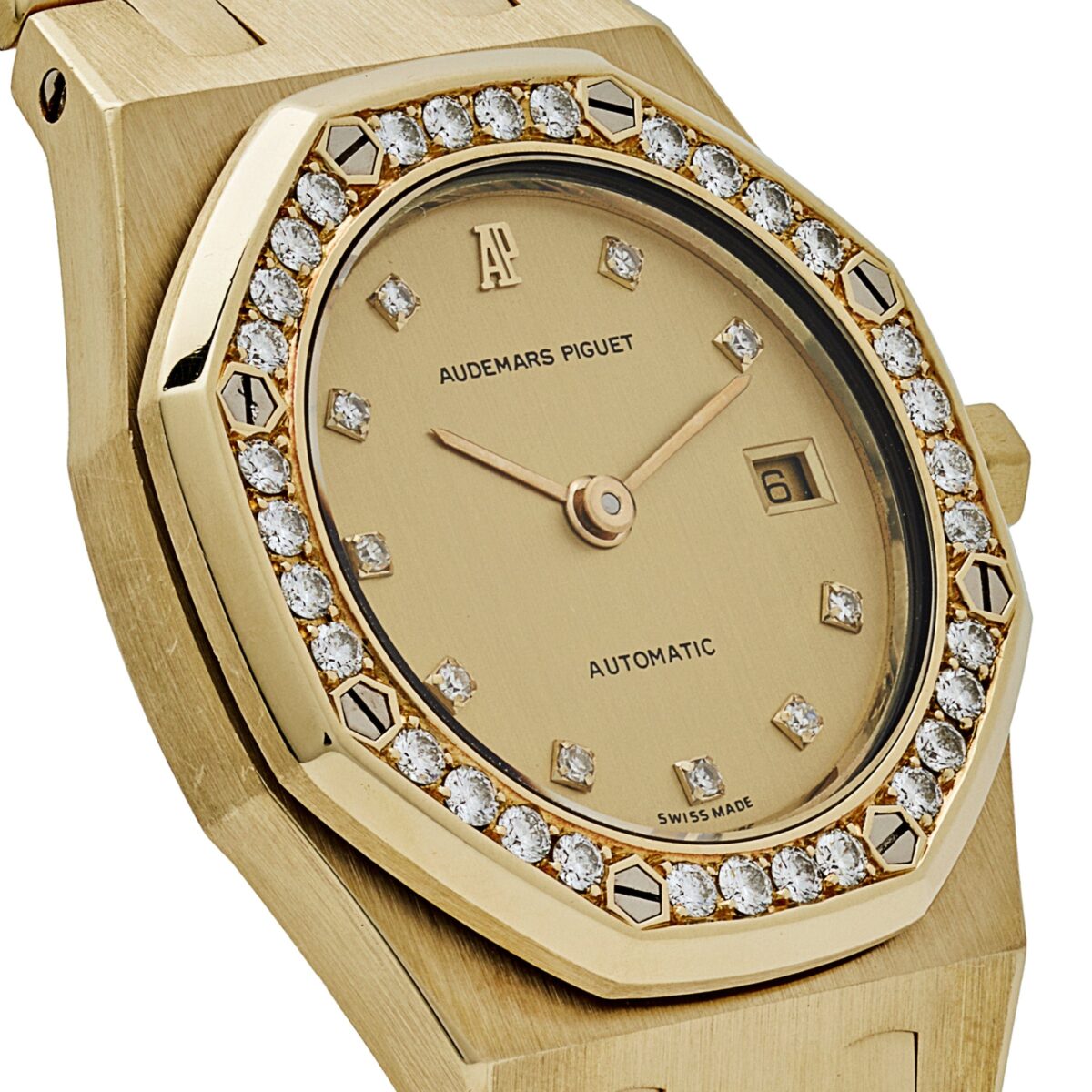 Audemars Piguet Royal Oak 14587/708BA Yellow Gold Champagne Diamond Bezel Diamond Dial (1994) - Image 5