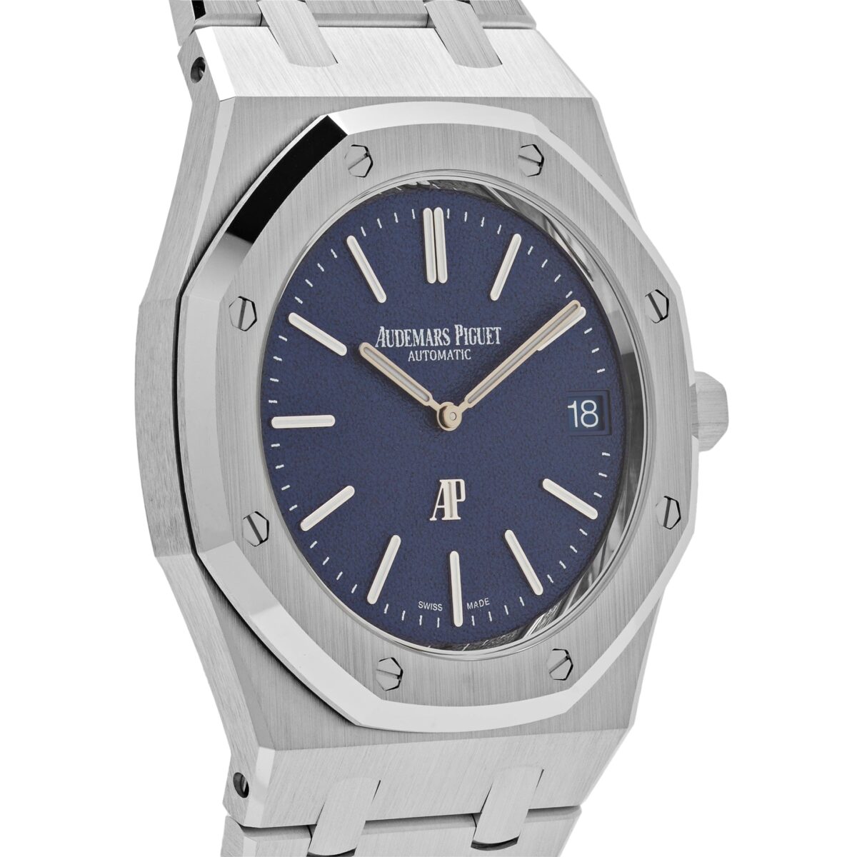 Audemars Piguet Royal Oak 16202BC.OO.1240BC.02 'Jumbo' Extra-Thin White Gold Grainy Blue Dial (2024) - Image 4