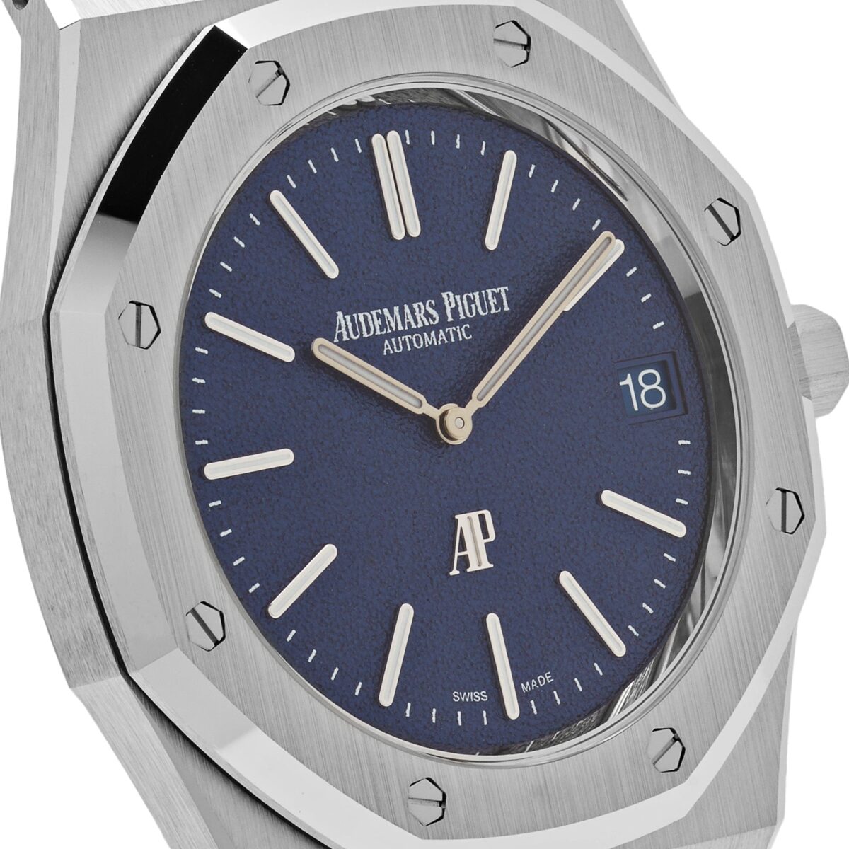 Audemars Piguet Royal Oak 16202BC.OO.1240BC.02 'Jumbo' Extra-Thin White Gold Grainy Blue Dial (2024) - Image 5