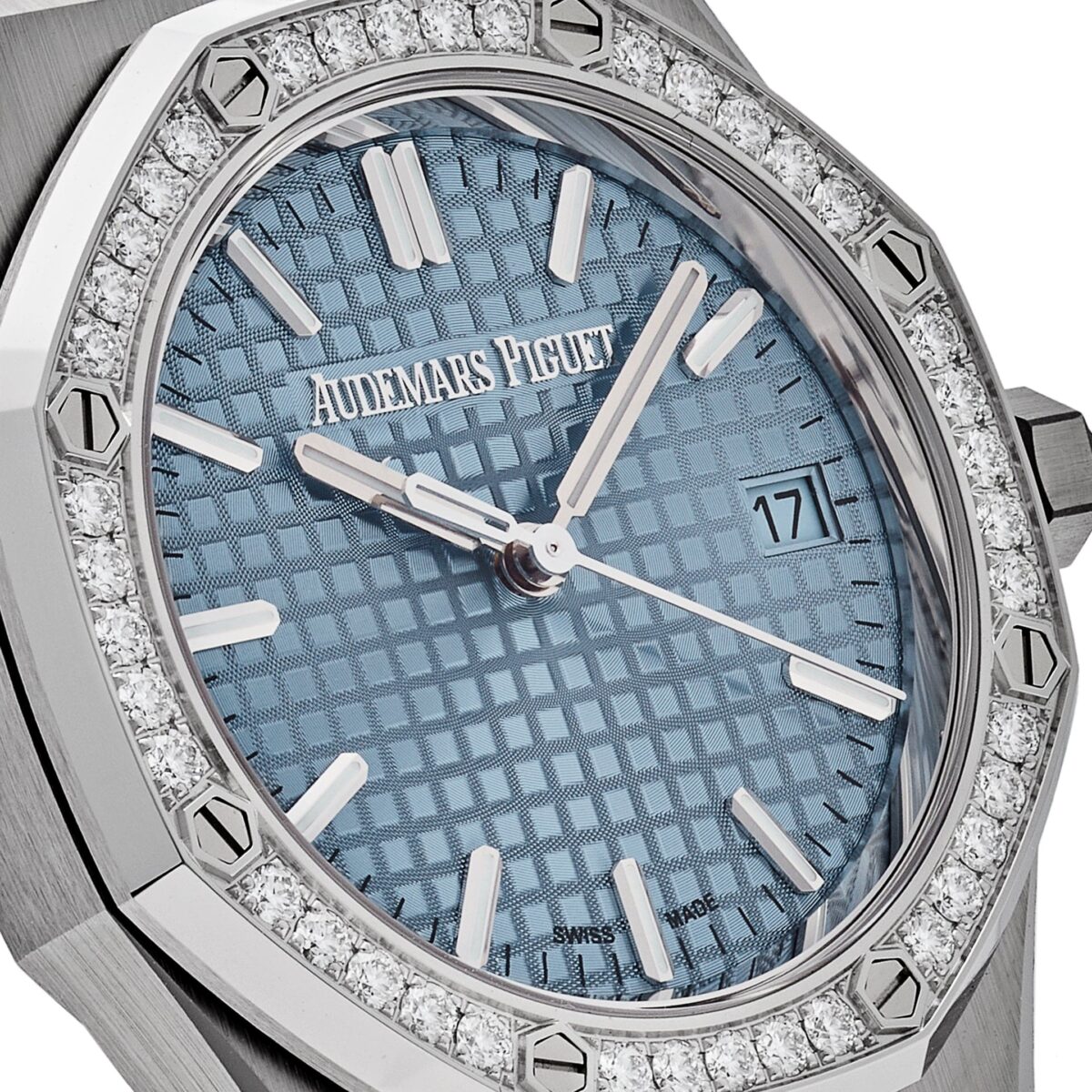 Audemars Piguet Royal Oak 77451ST.ZZ.1361ST.01 Selfwinding '50th Anniversary' Stainless Steel Light Blue Dial Diamond Bezel (2023) - Image 5