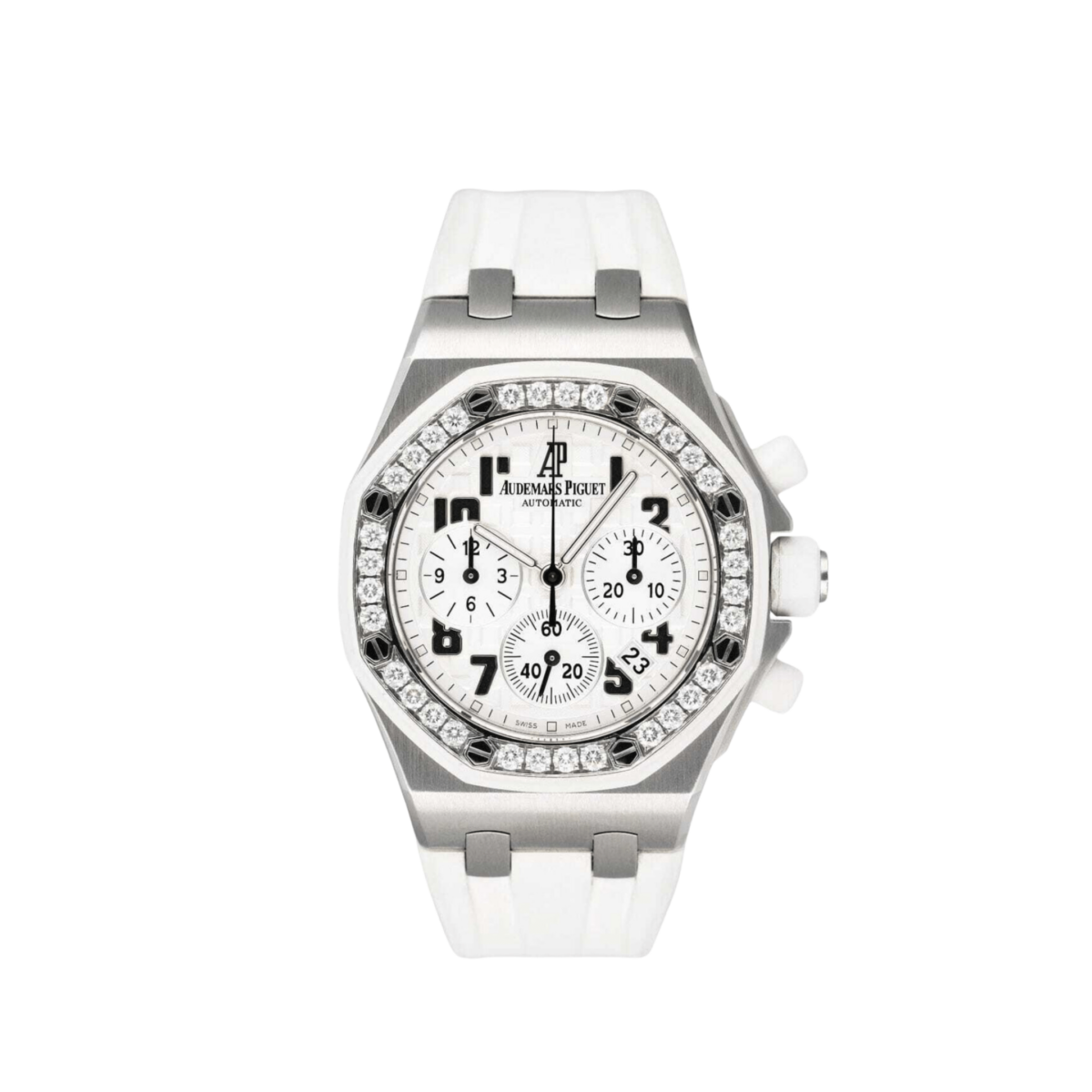 Audemars Piguet Royal Oak Offshore 26048SK.ZZ.D010CA.01 Stainless Steel White Dial Diamond Bezel