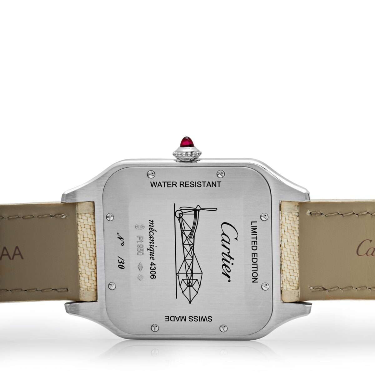 Cartier Santos Dumont XL WGSA0036  “La Demoiselle” Platinum Beige Dial  Limited Edition (2021) - Image 6