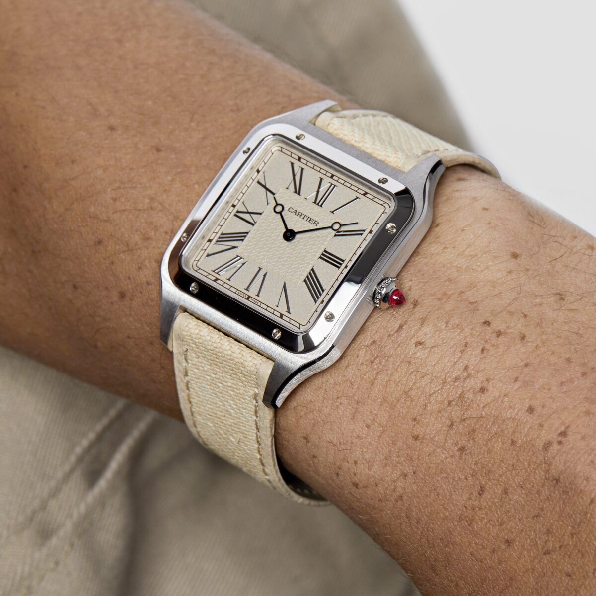 Cartier Santos Dumont XL WGSA0036  “La Demoiselle” Platinum Beige Dial  Limited Edition (2021) - Image 2