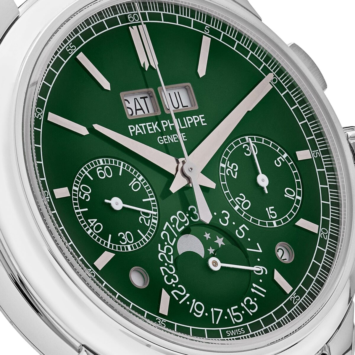 Patek Philippe Grand Complications 5270P-014 Perpetual Calendar Chronograph Platinum Green Dial (2024) - Image 5