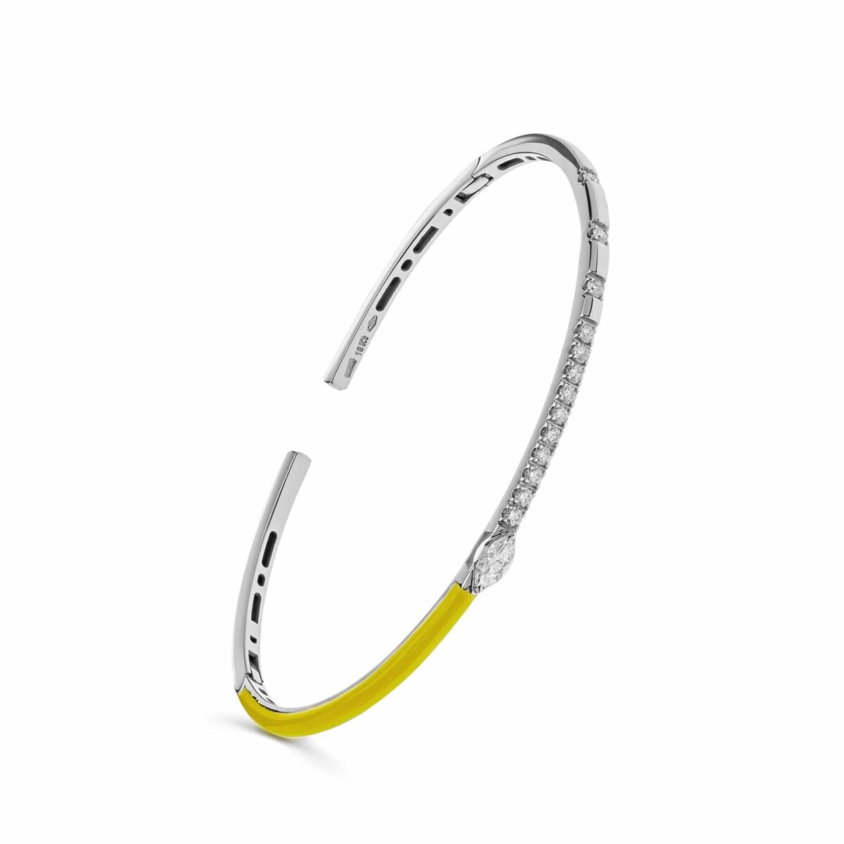 Diamond and Yellow Enamel Bangle - Image 3