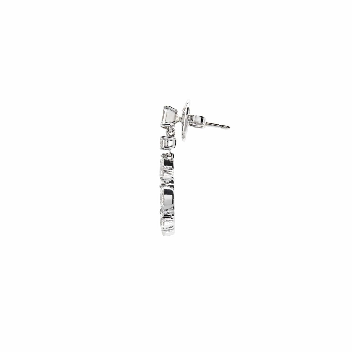 Diamond Circular Cut-Out Earrings - Image 3