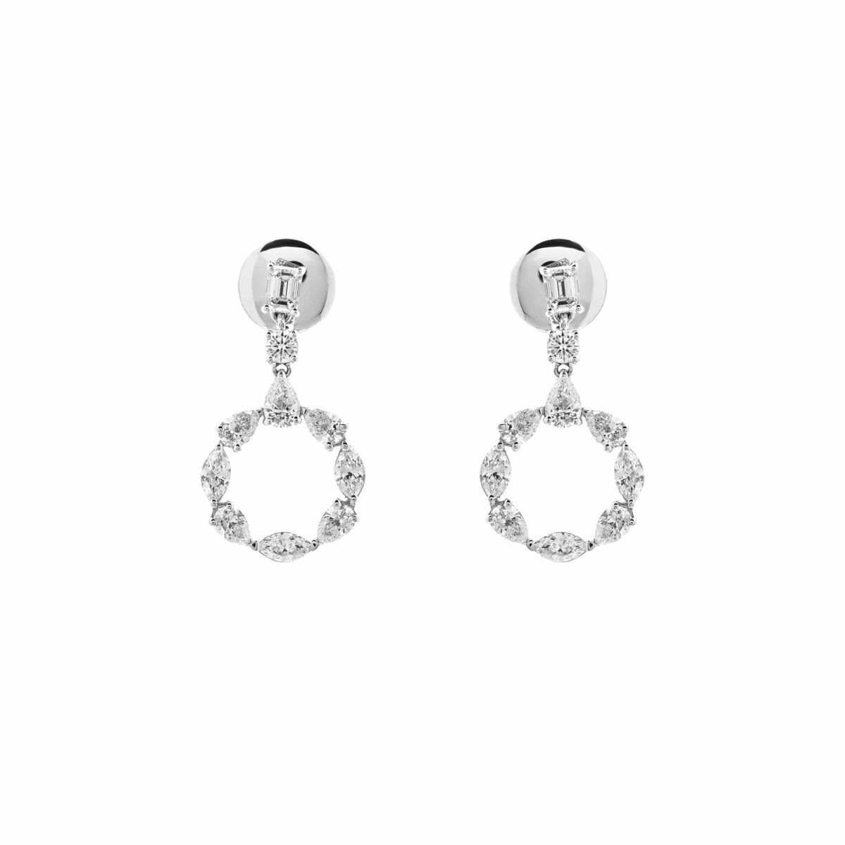 Diamond Circular Cut-Out Earrings