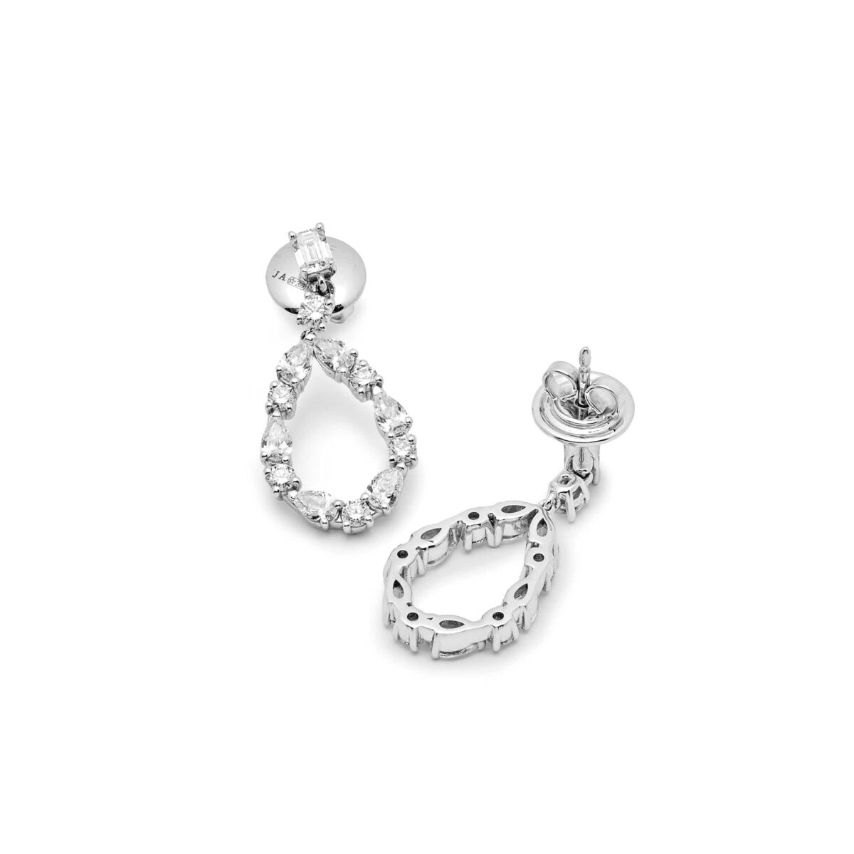 Diamond Pear Cut-Out Earrings - Image 3