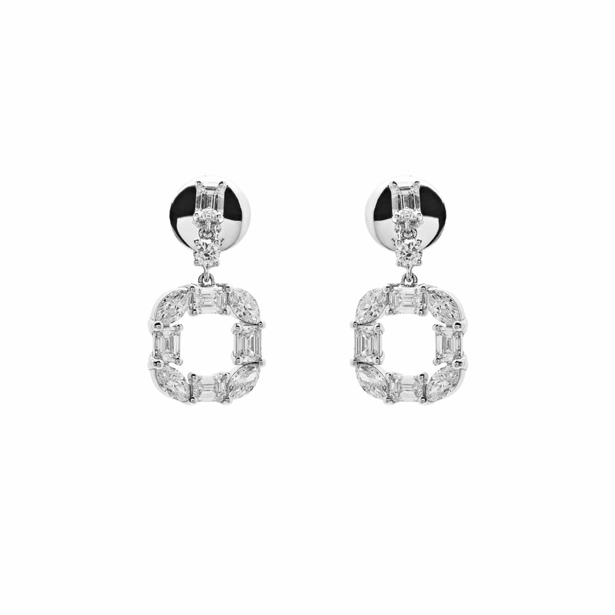 Diamond Square Cut-Out Earrings