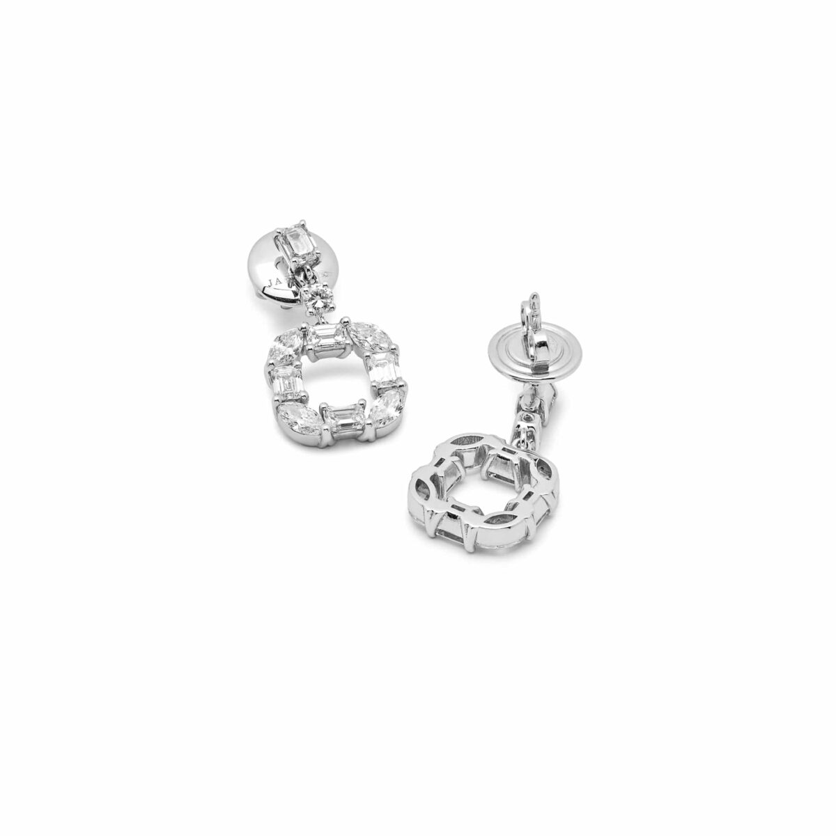 Diamond Square Cut-Out Earrings - Image 3