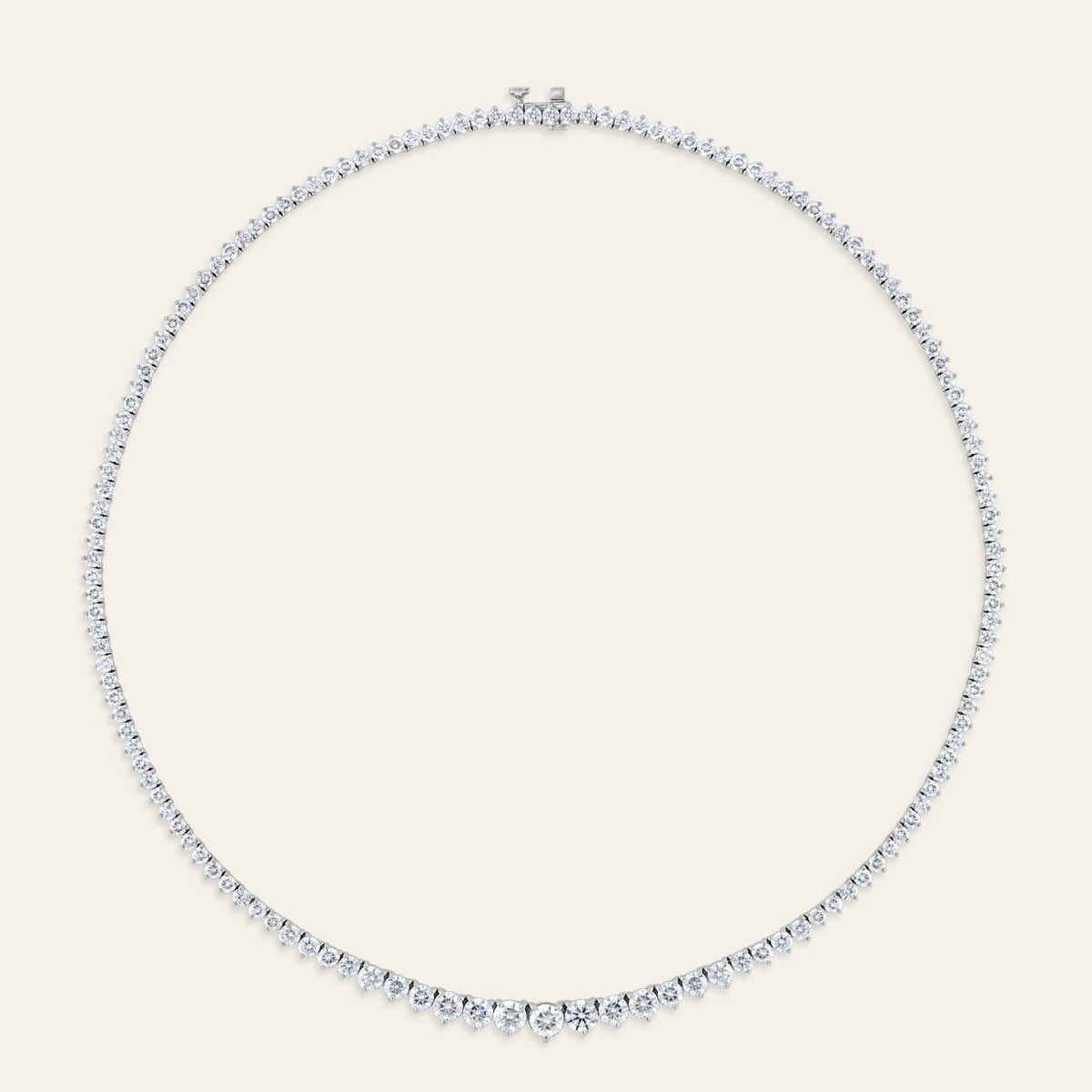 Graduated Rivière Necklace in White Gold