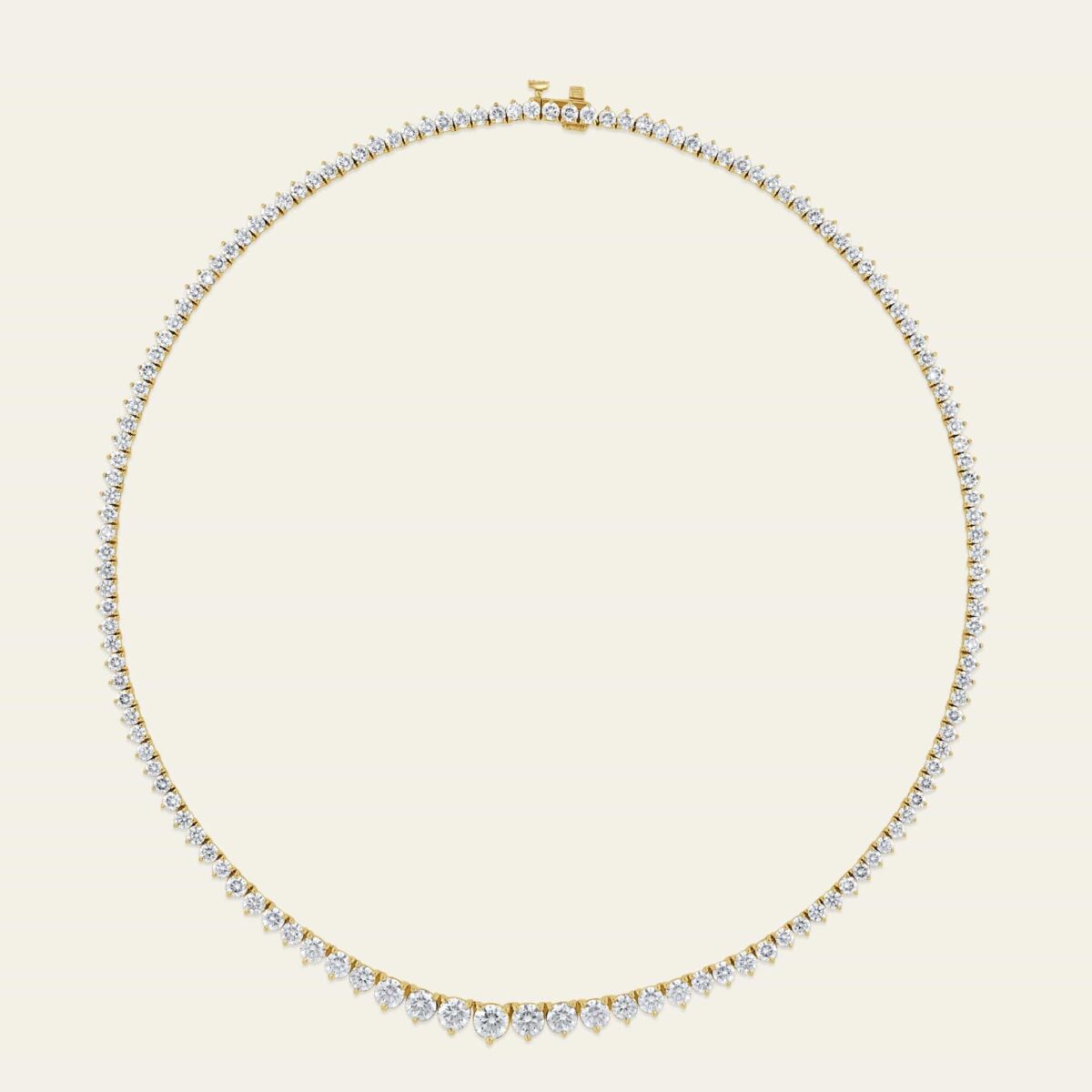 Graduated Rivière Necklace in Yellow Gold