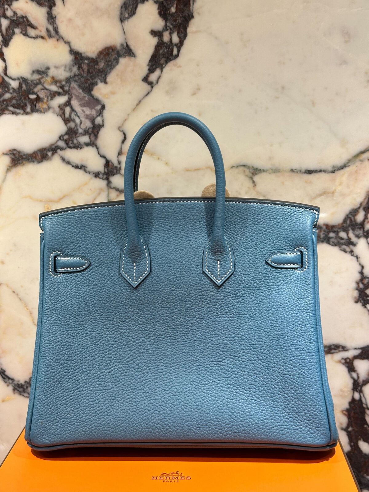 Hermès Birkin 25 Togo Calfskin New Bleu Jean Gold Hardware - Image 5