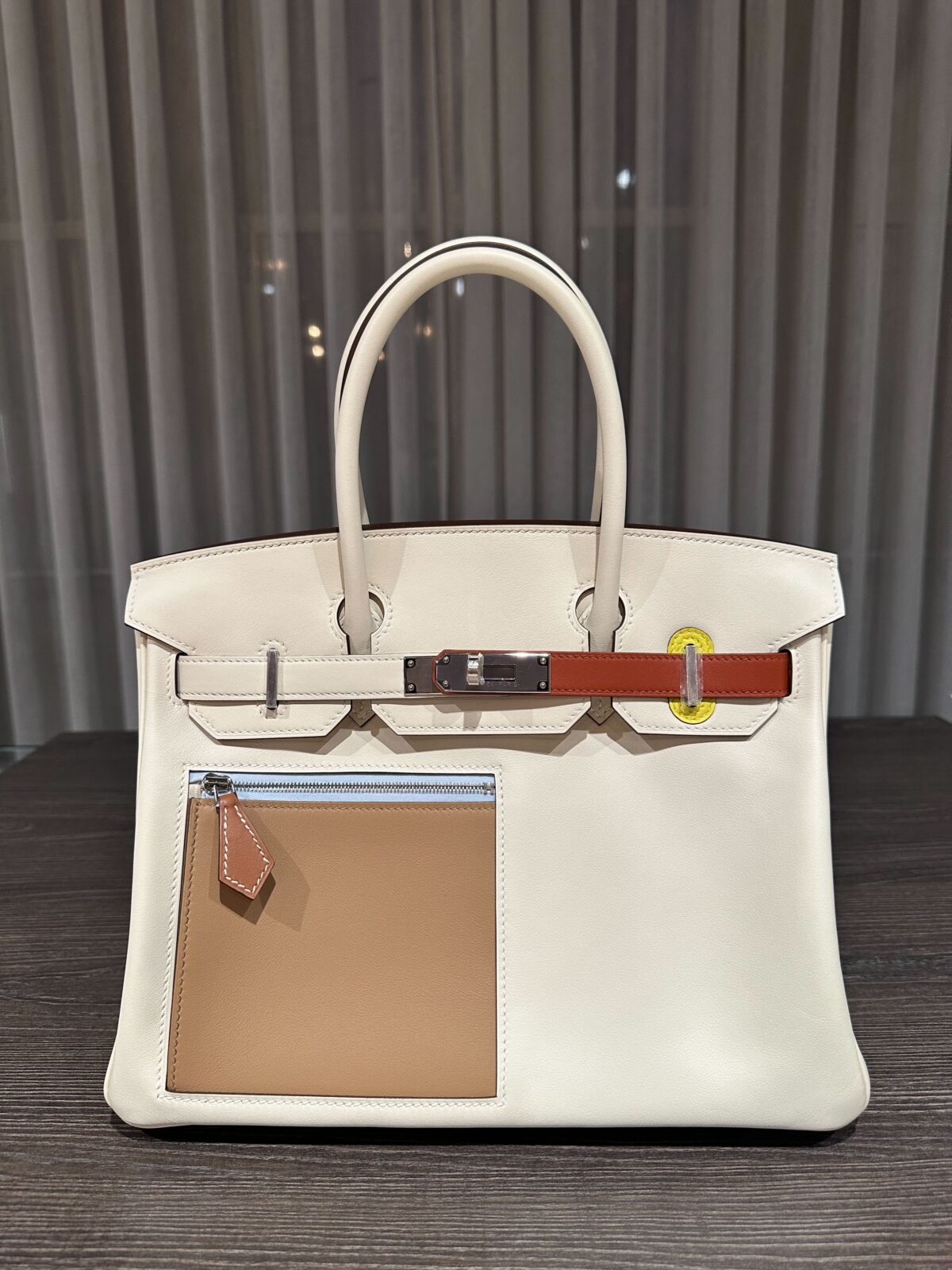 Hermès Birkin 30 Colormatic Nata Chai Cuivre Lime Mauve Swift Palladium Hardware Limietd Edition - Image 2