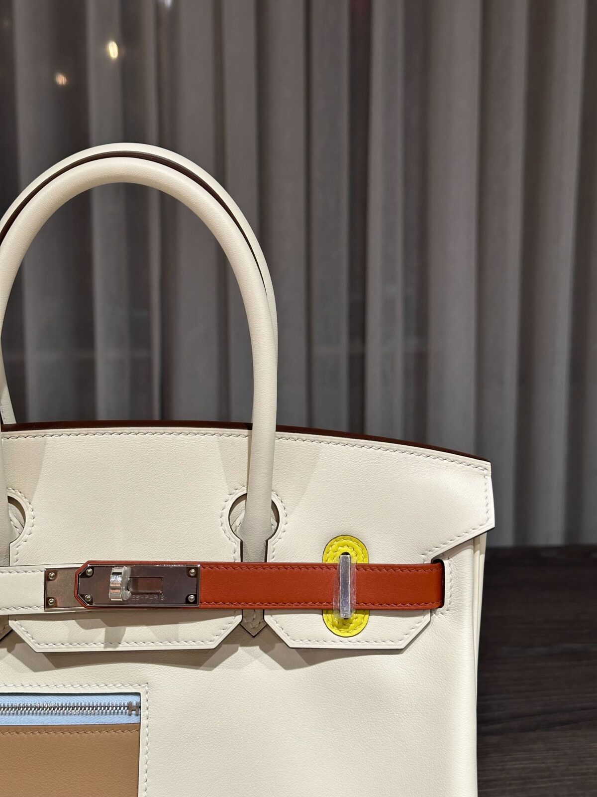 Hermès Birkin 30 Colormatic Nata Chai Cuivre Lime Mauve Swift Palladium Hardware Limietd Edition - Image 4