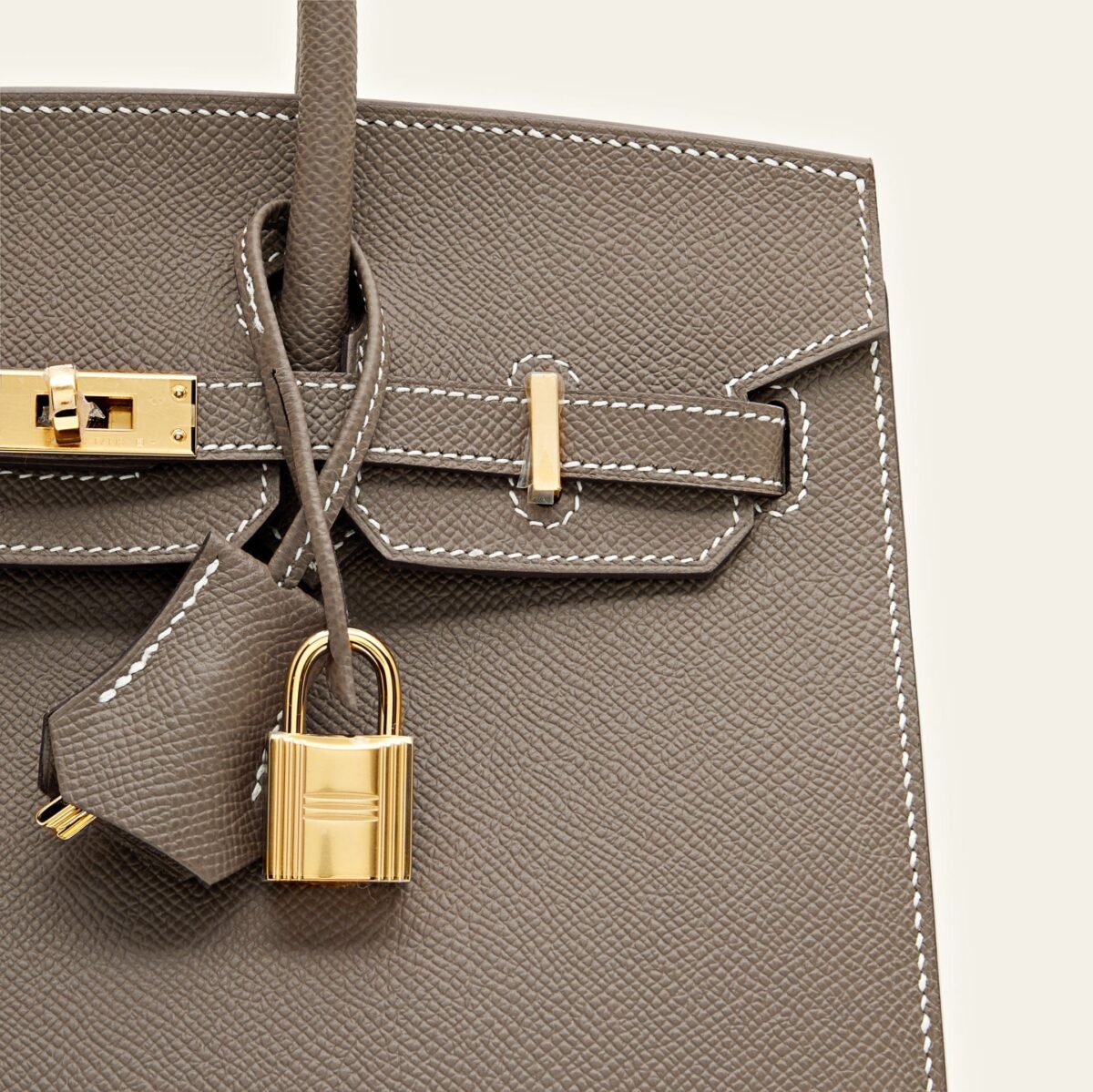 Hermès Birkin Sellier 25 Epsom Calfskin Etoupe Gold Hardware - Image 2