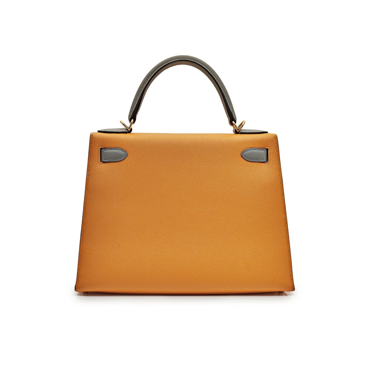 Hermès Kelly 28 Epsom Horseshoe Stamp Jaune Dor/Gris Mouette Gold Hardware - Image 7