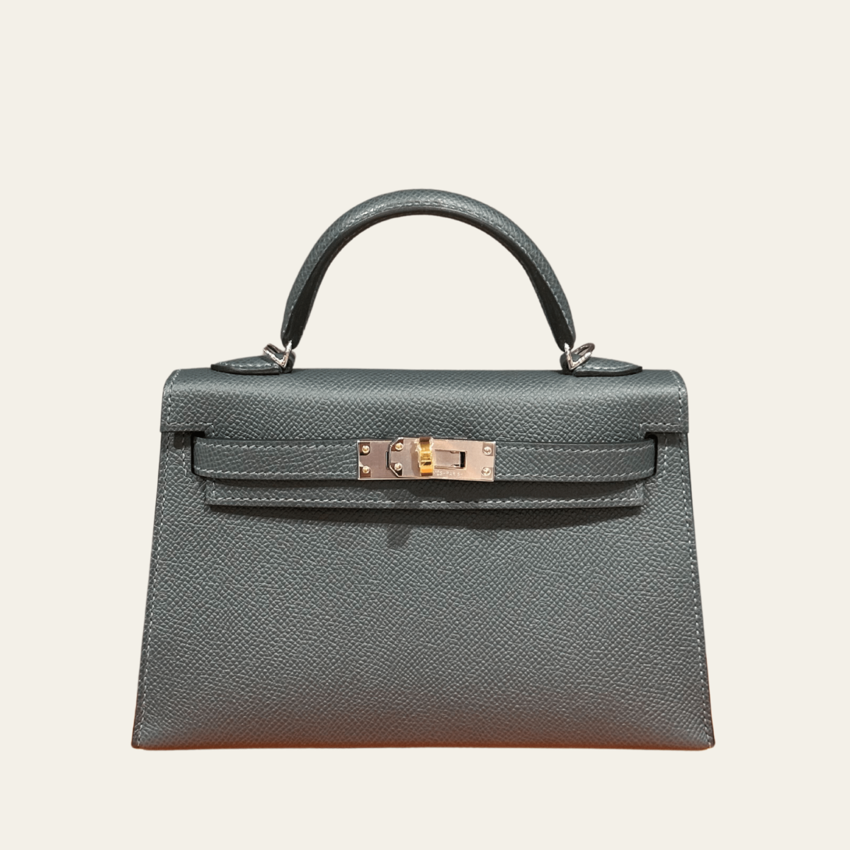 Hermès Kelly II Sellier 20 Mini Epsom Gris Misty Electrum Hardware