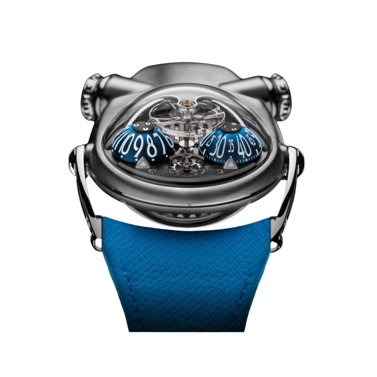 MB&F 100T036  Horological Machine No.10  'Bulldog'  Titanium Blue Dial