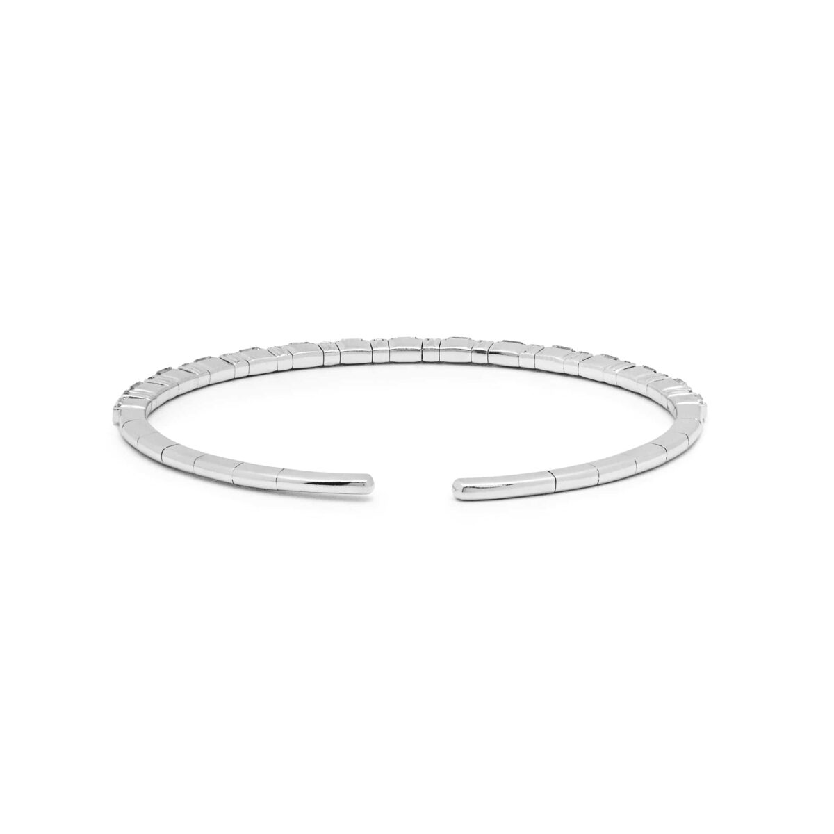 Mixed Diamond Flexible Cuff Bracelet - Image 4