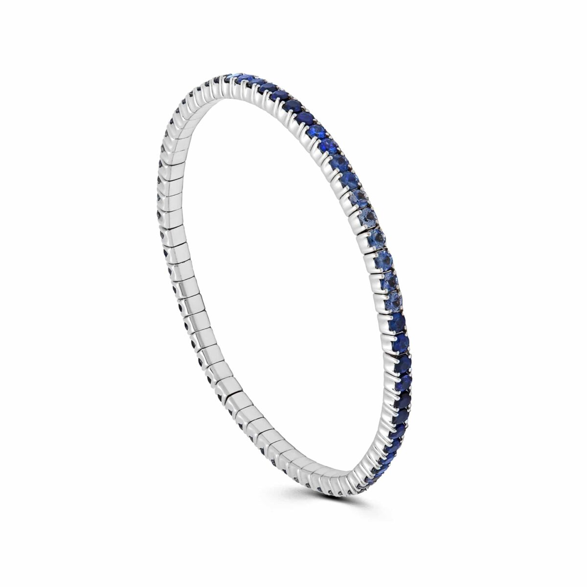 Ombré Blue Sapphire Stretchy Tennis Bracelet - Image 3