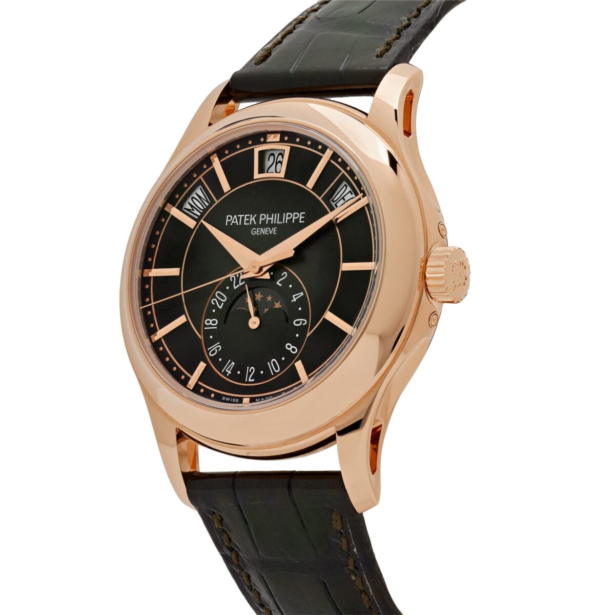 Patek Philippe Complications 5205R-011 Annual Calendar Moon Phases Rose Gold Green Dial (2022) - Image 4