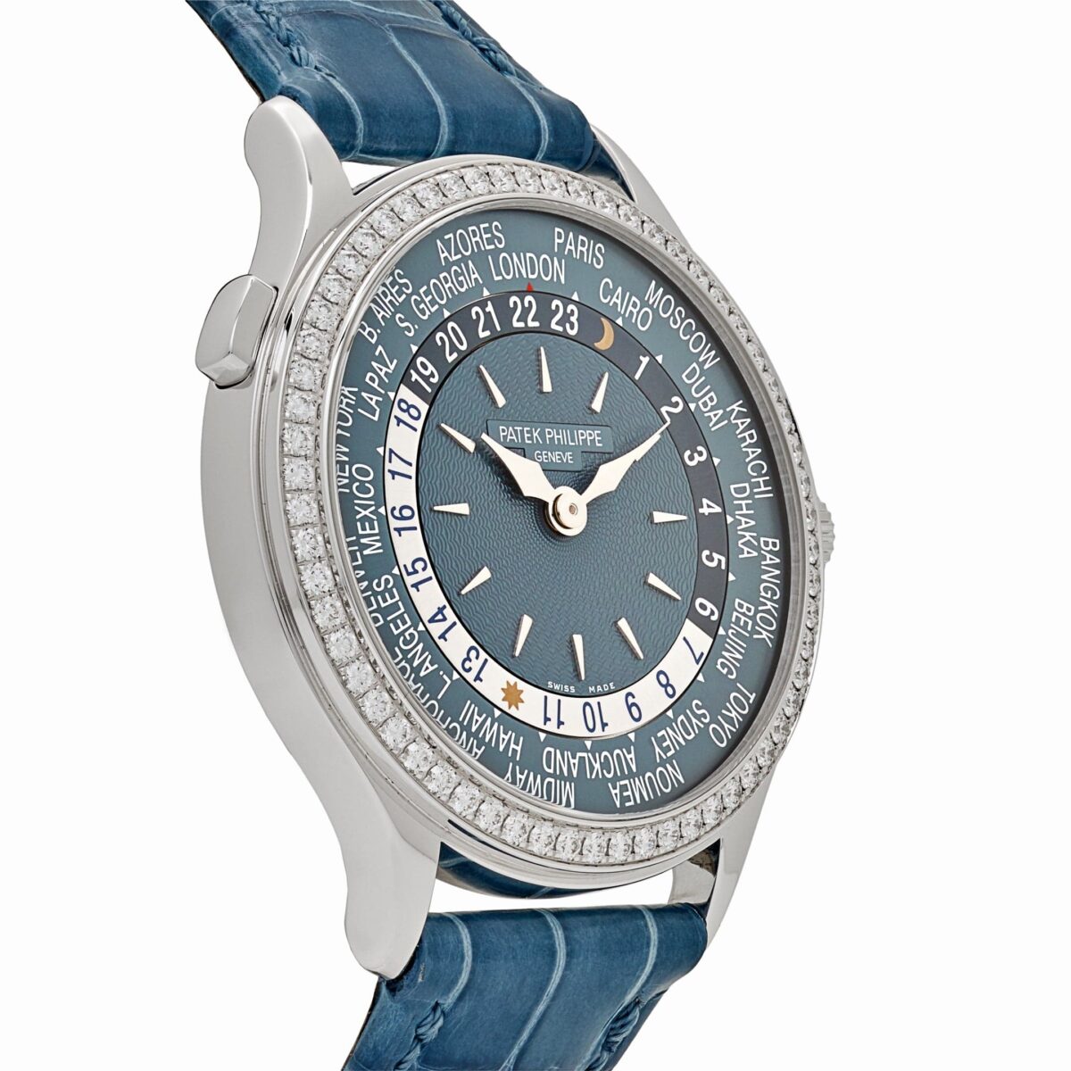 Patek Philippe Complications 7130G-016 Ladies World Time l White Gold Gray-Blue Dial lDiamond Bezel (2024) - Image 3