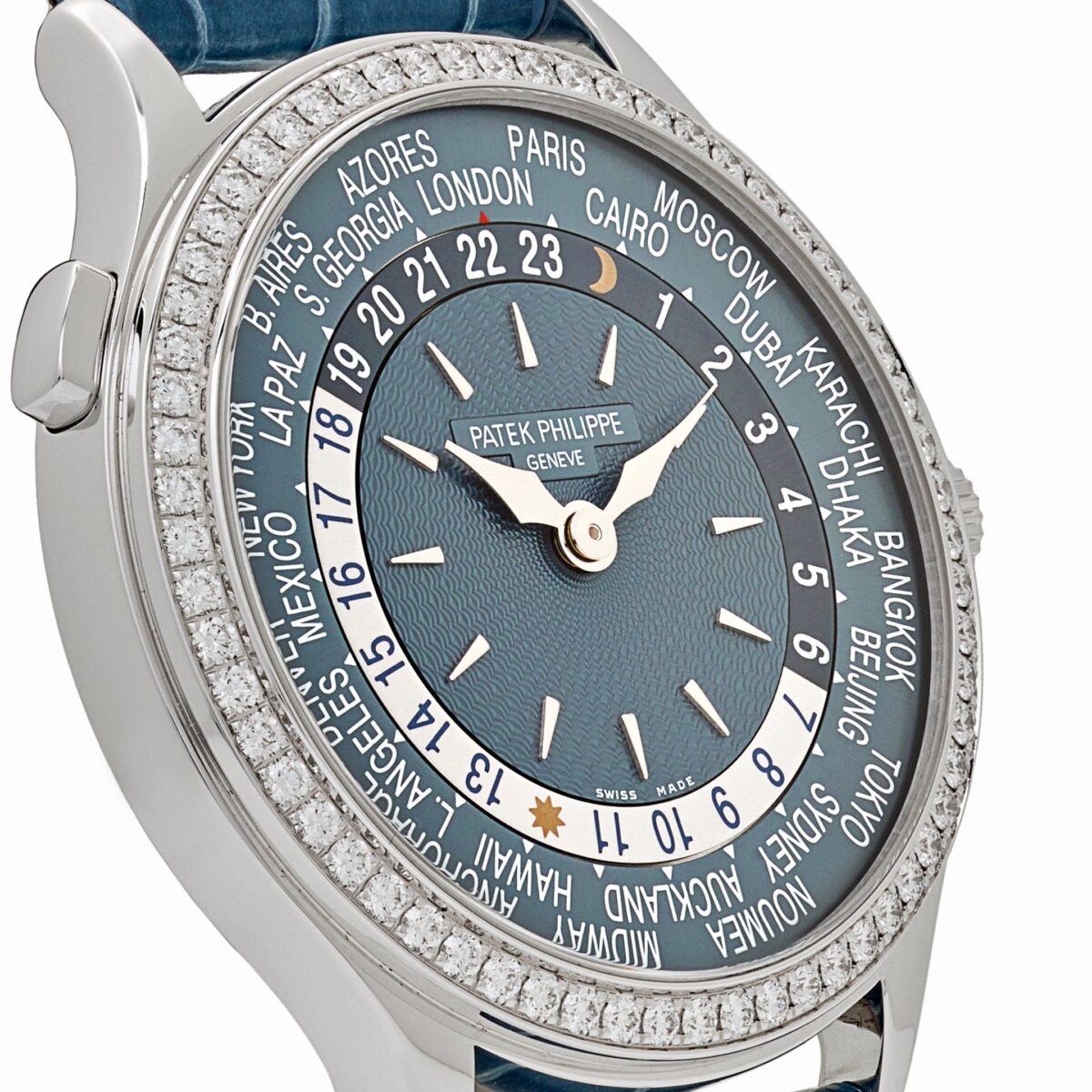 Patek Philippe Complications 7130G-016 Ladies World Time l White Gold Gray-Blue Dial lDiamond Bezel (2024) - Image 5