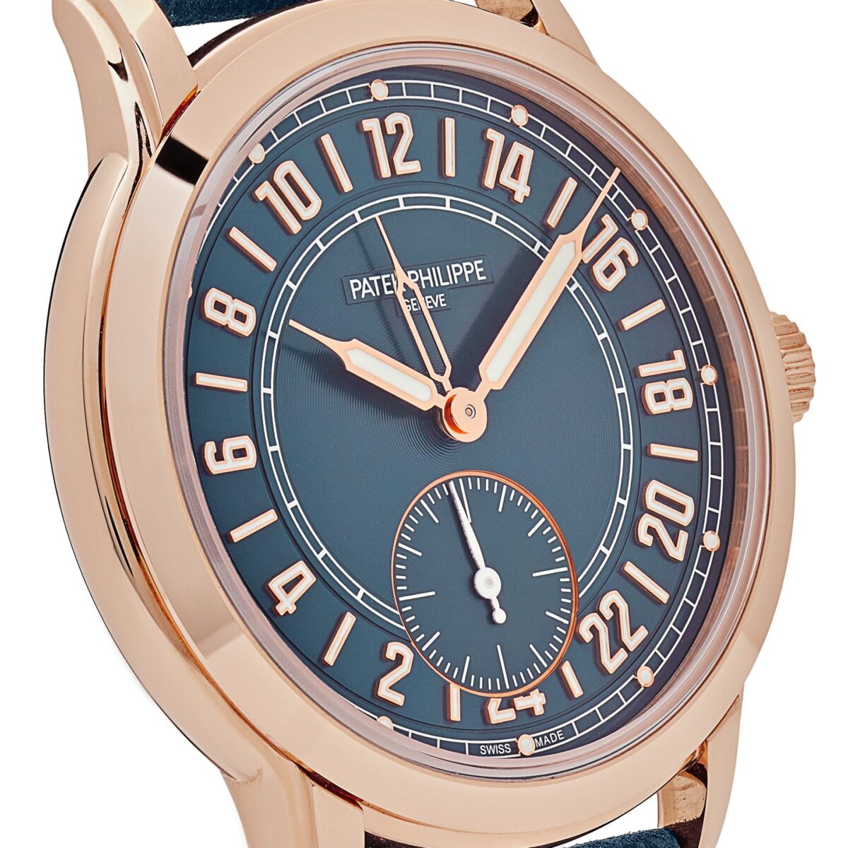 Patek Philippe Complications Calatrava 5224R-001 Travel Time Rose Gold Navy Blue Dial - Image 5