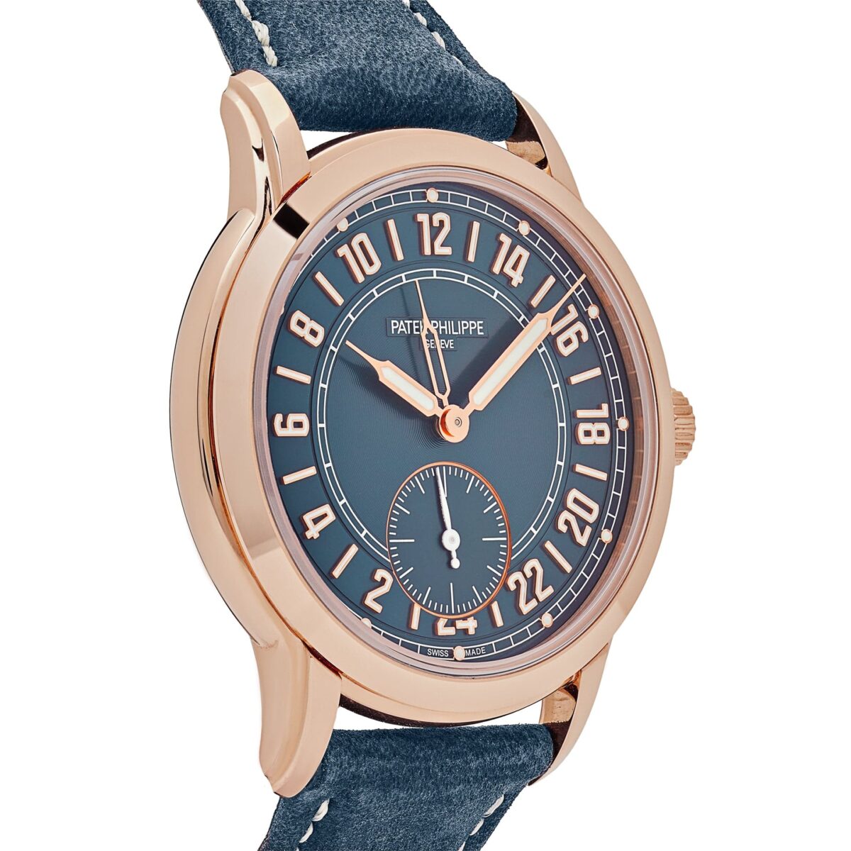 Patek Philippe Complications Calatrava 5224R-001 Travel Time Rose Gold Navy Blue Dial - Image 4