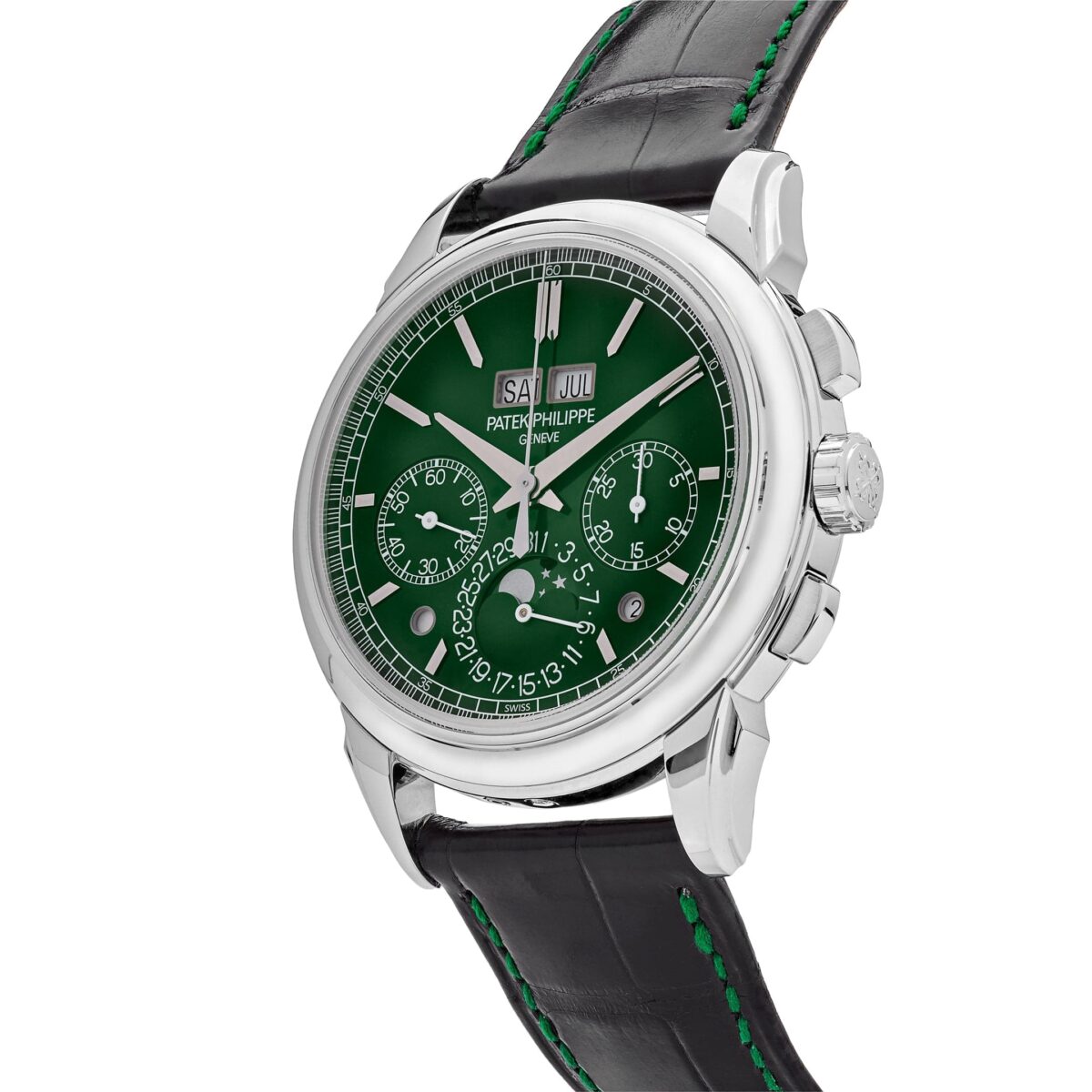 Patek Philippe Grand Complications 5270P-014 Perpetual Calendar Chronograph Platinum Green Dial (2024) - Image 3