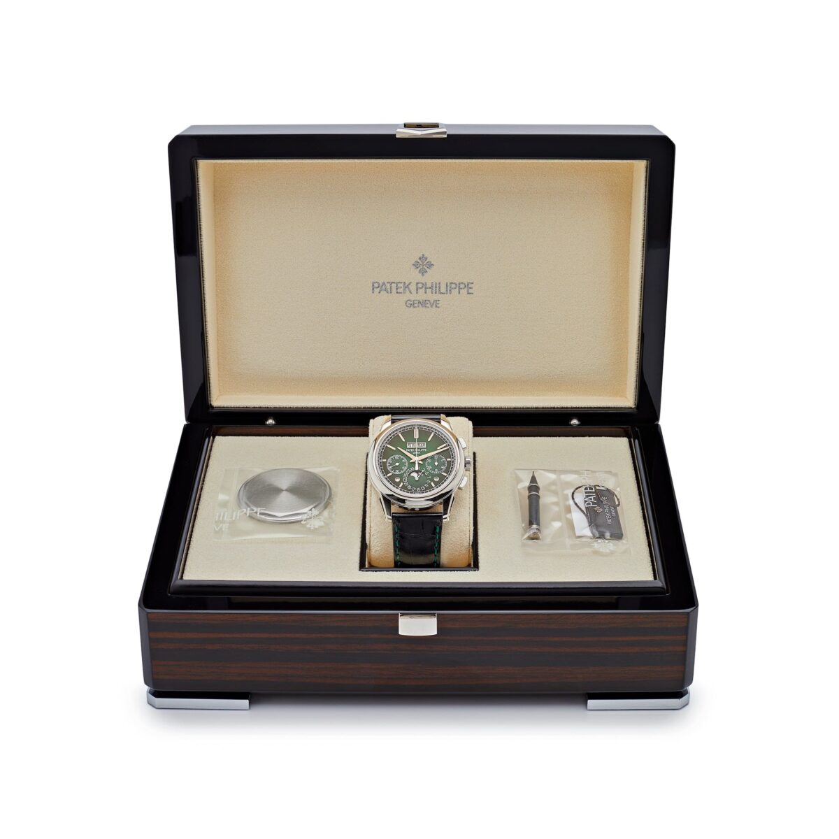 Patek Philippe Grand Complications 5270P-014 Perpetual Calendar Chronograph Platinum Green Dial (2024) - Image 8