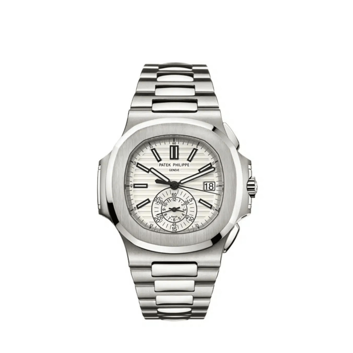 Patek Philippe Nautilus 5980/1A-019 Chronograph Date Stainless Steel White Dial