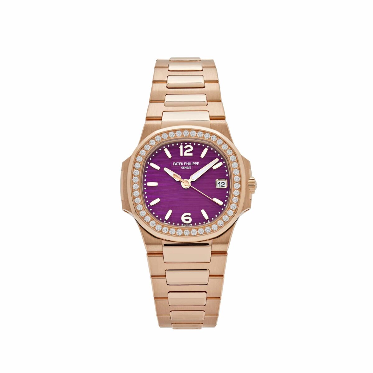 Patek Philippe Nautilus 7010/1R-013 'Ladies' Quartz Rose Gold Purple Diamond Bezel (2024)