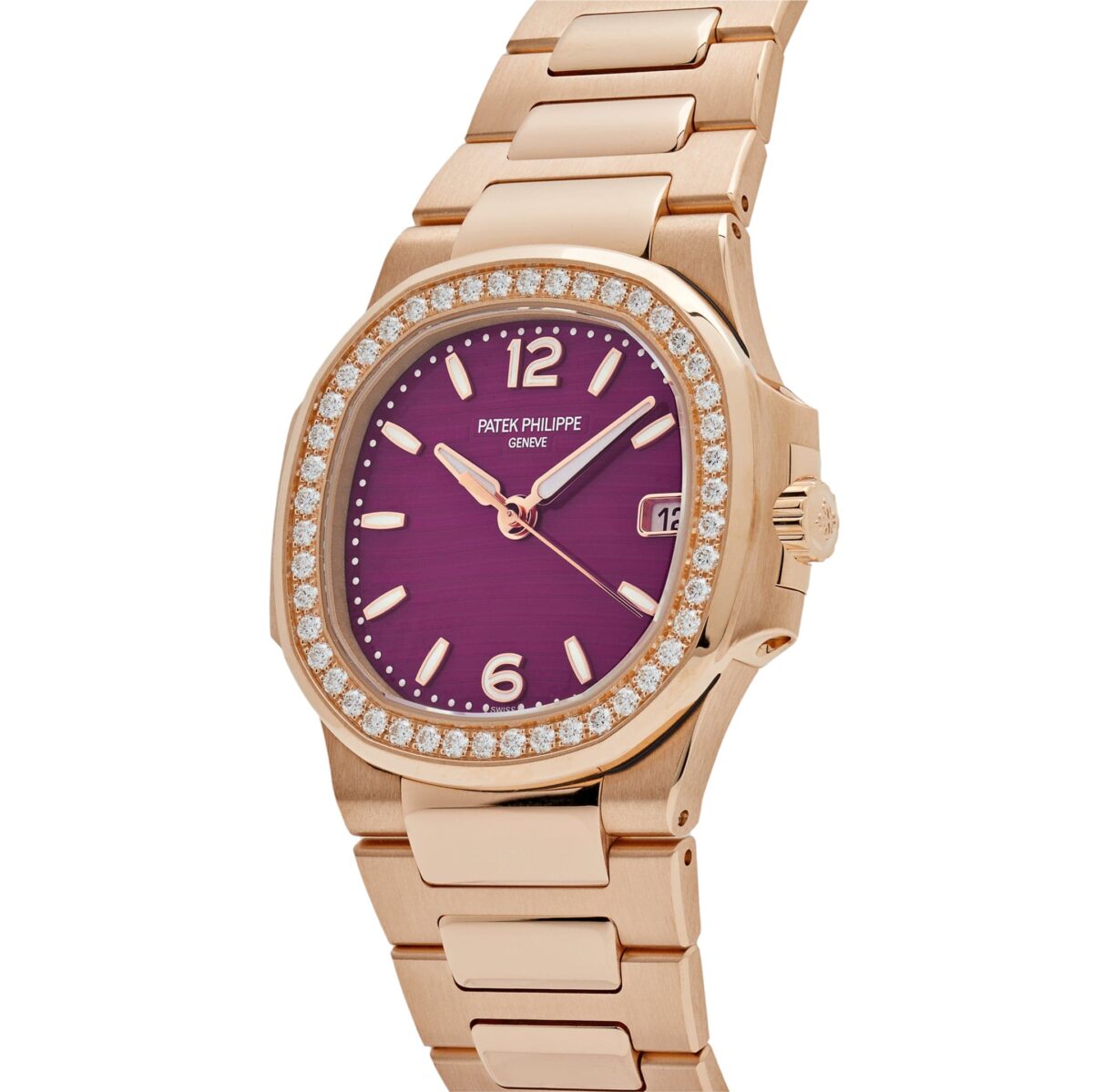 Patek Philippe Nautilus 7010/1R-013 'Ladies' Quartz Rose Gold Purple Diamond Bezel (2024) - Image 2