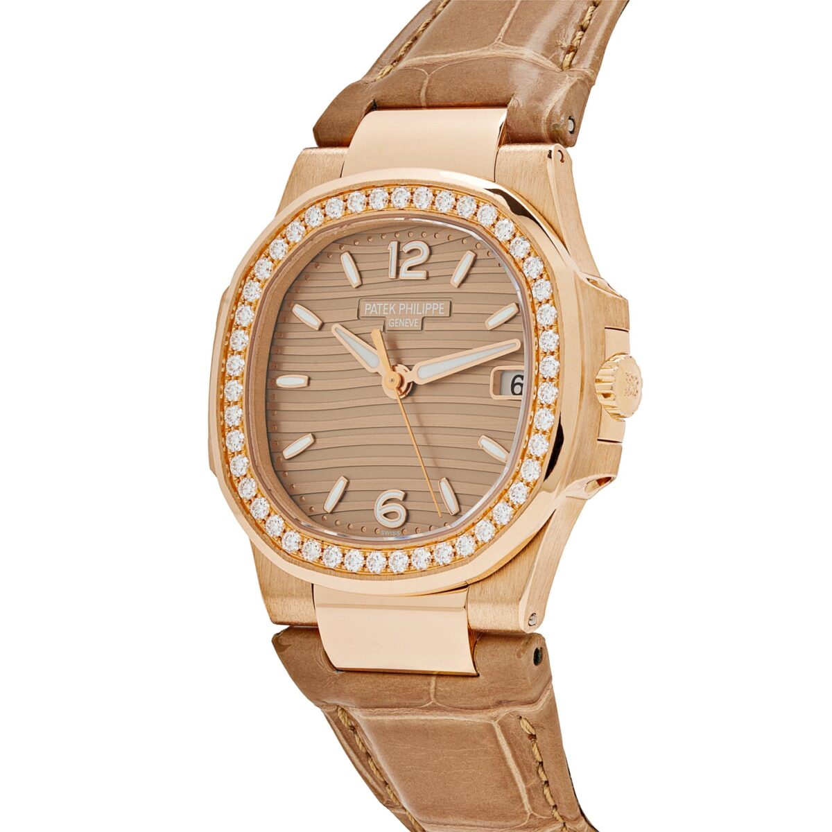 Patek Philippe Nautilus 7010R-012 'Ladies' Quartz Rose Gold Diamond Bezel - Image 3