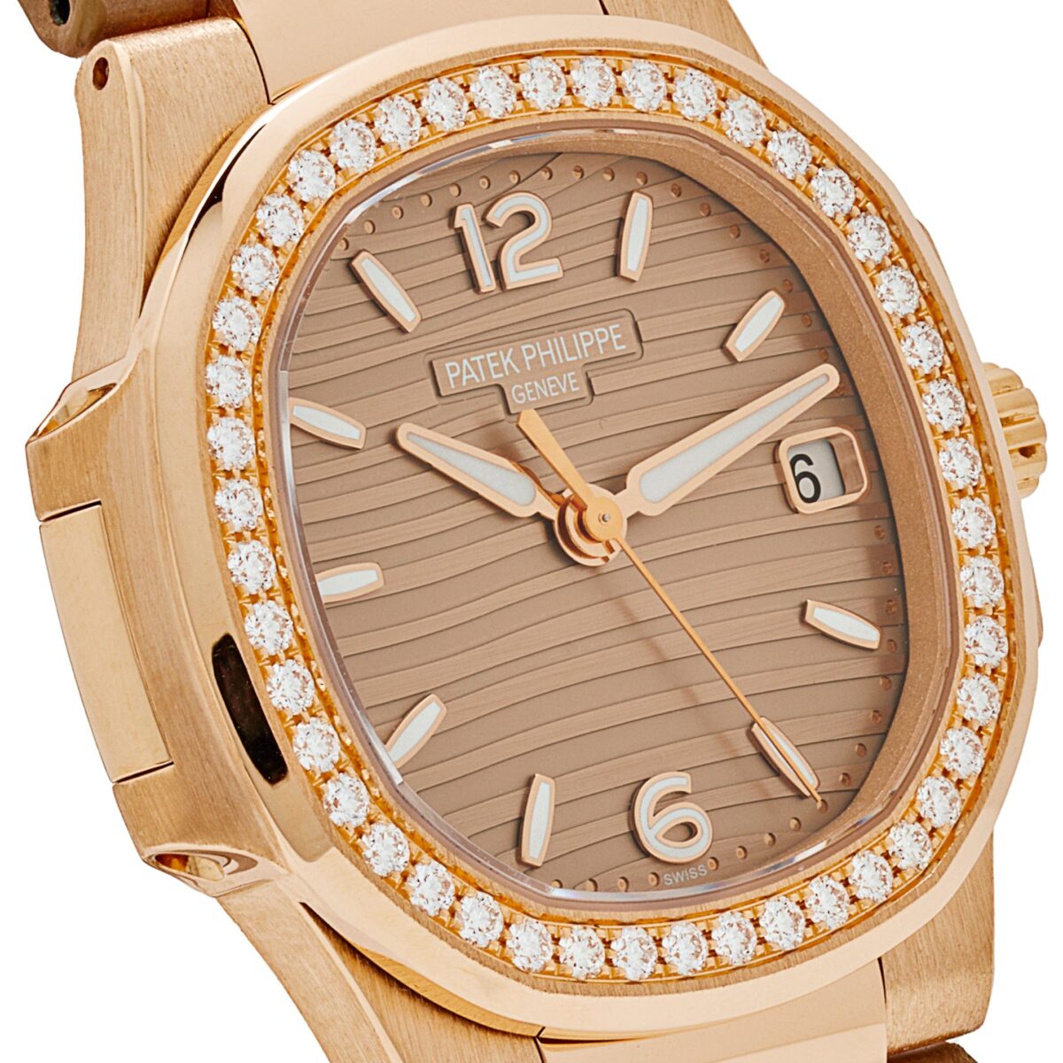 Patek Philippe Nautilus 7010R-012 'Ladies' Quartz Rose Gold Diamond Bezel - Image 5