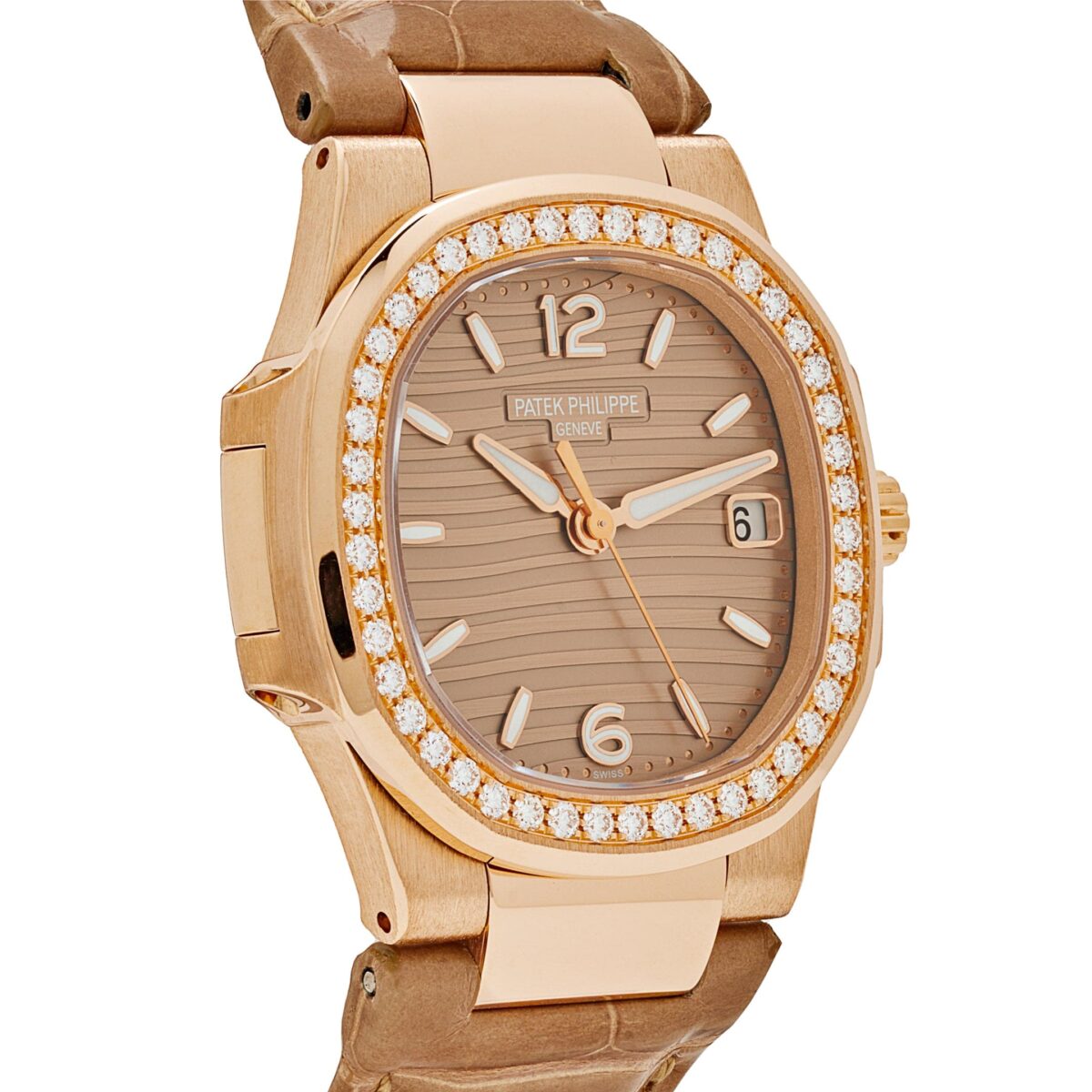 Patek Philippe Nautilus 7010R-012 'Ladies' Quartz Rose Gold Diamond Bezel - Image 4