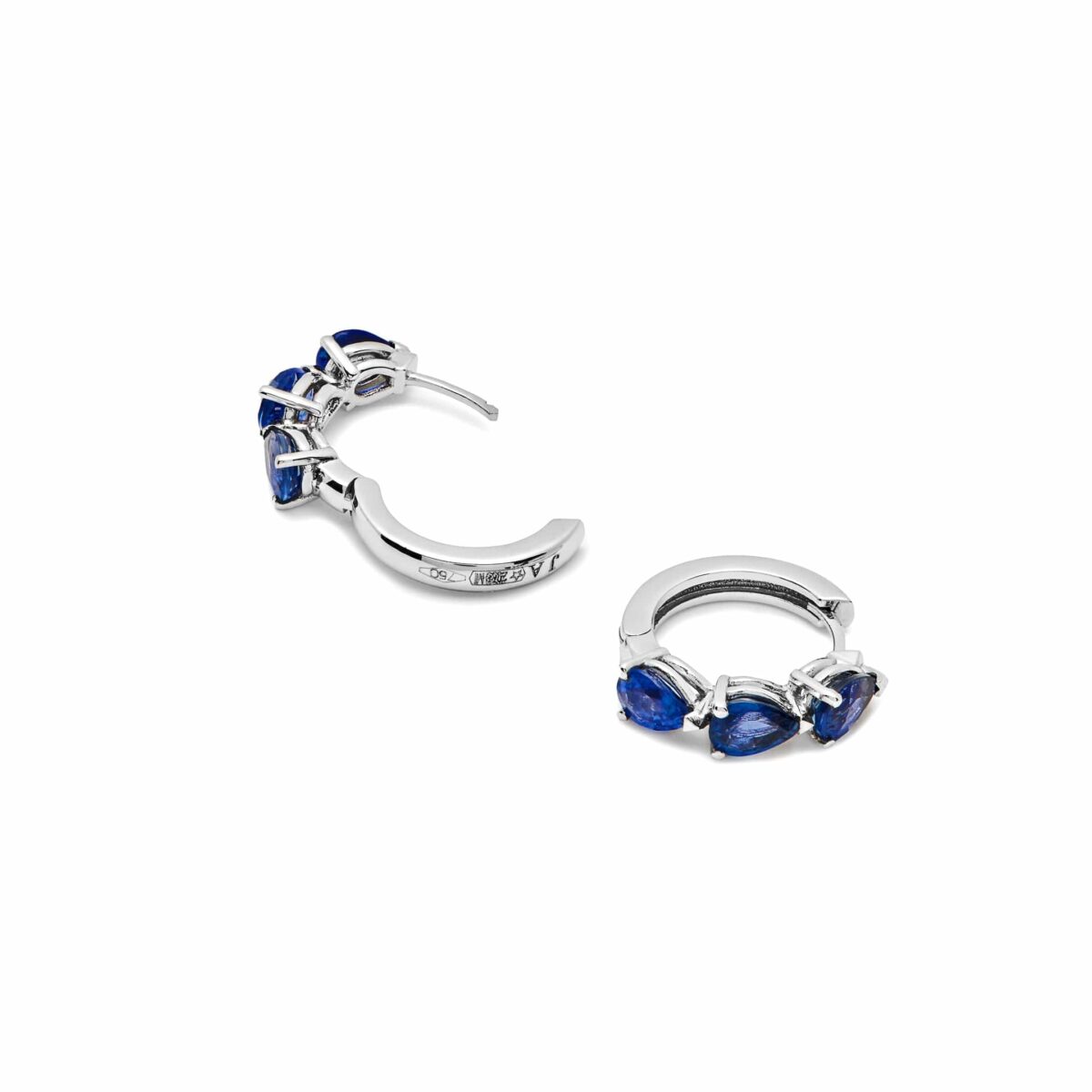 Pear-Shaped Blue Sapphire Huggies - Image 3