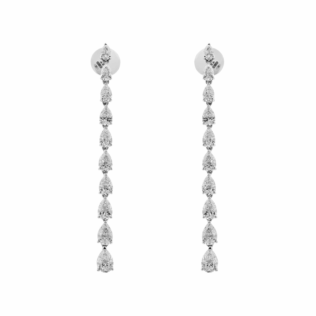 Pear-Shaped Diamond Drop Earrings