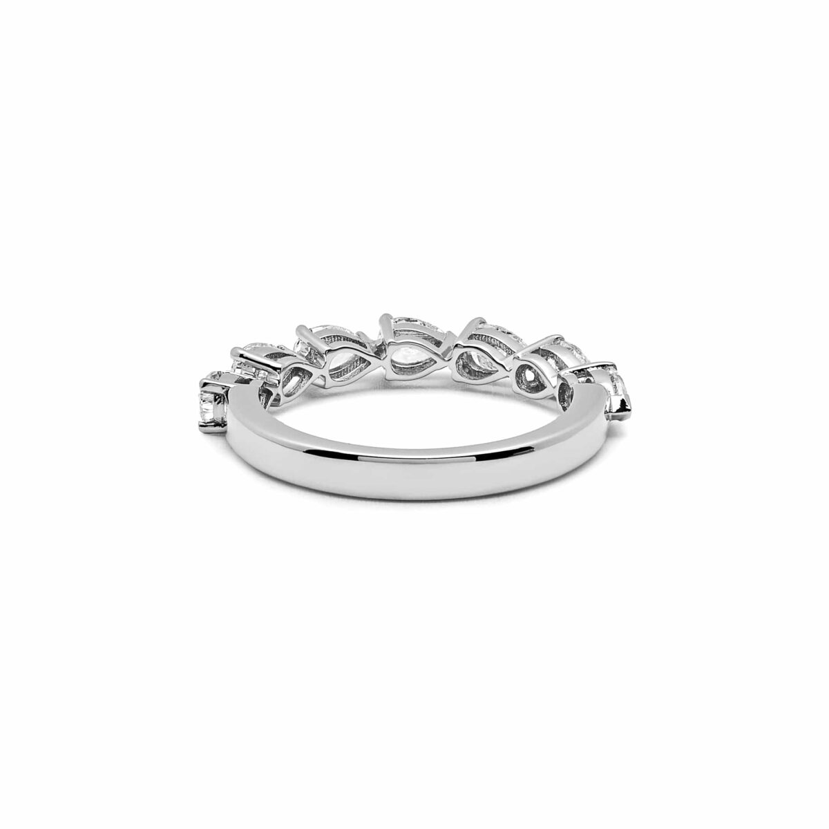 Pear-Shaped Diamond Half Eternity White Gold Band - Image 4