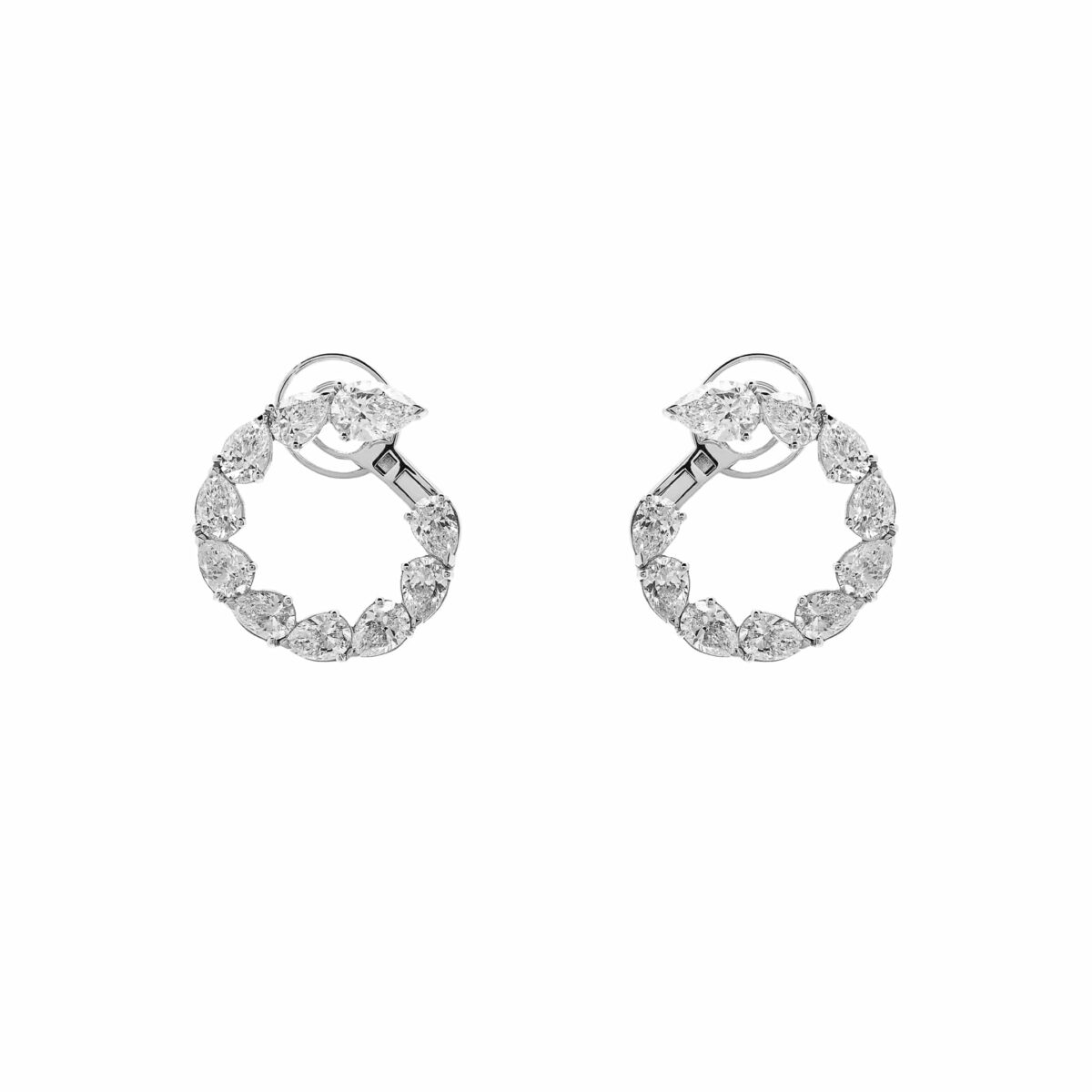 Pear-Shaped Diamond Hoop Earrings