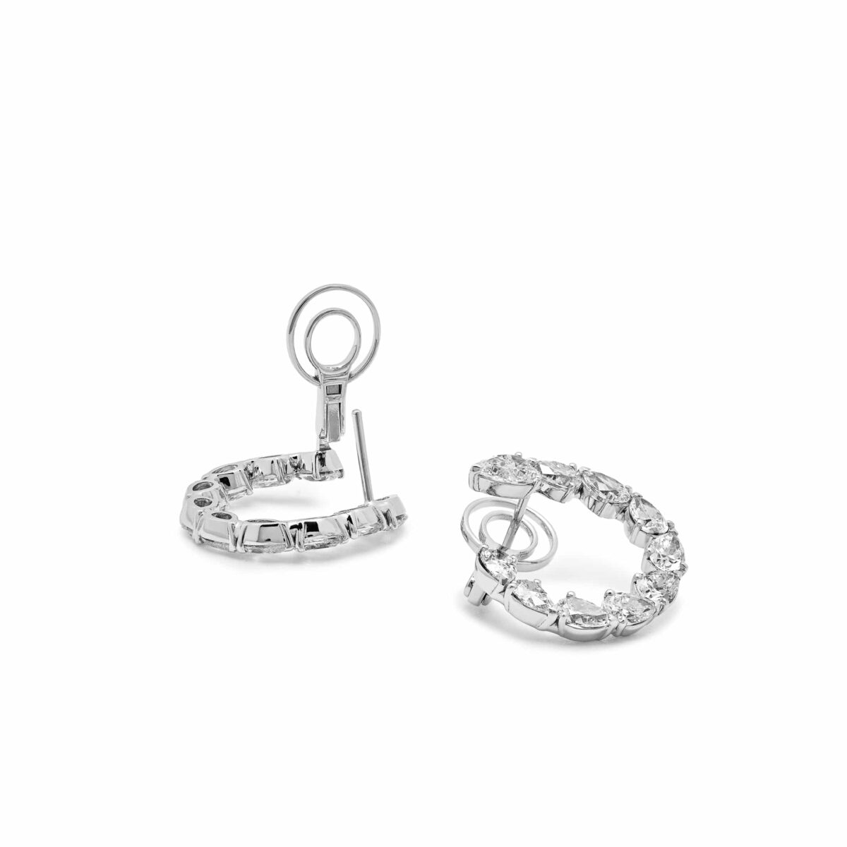 Pear-Shaped Diamond Hoop Earrings - Image 3