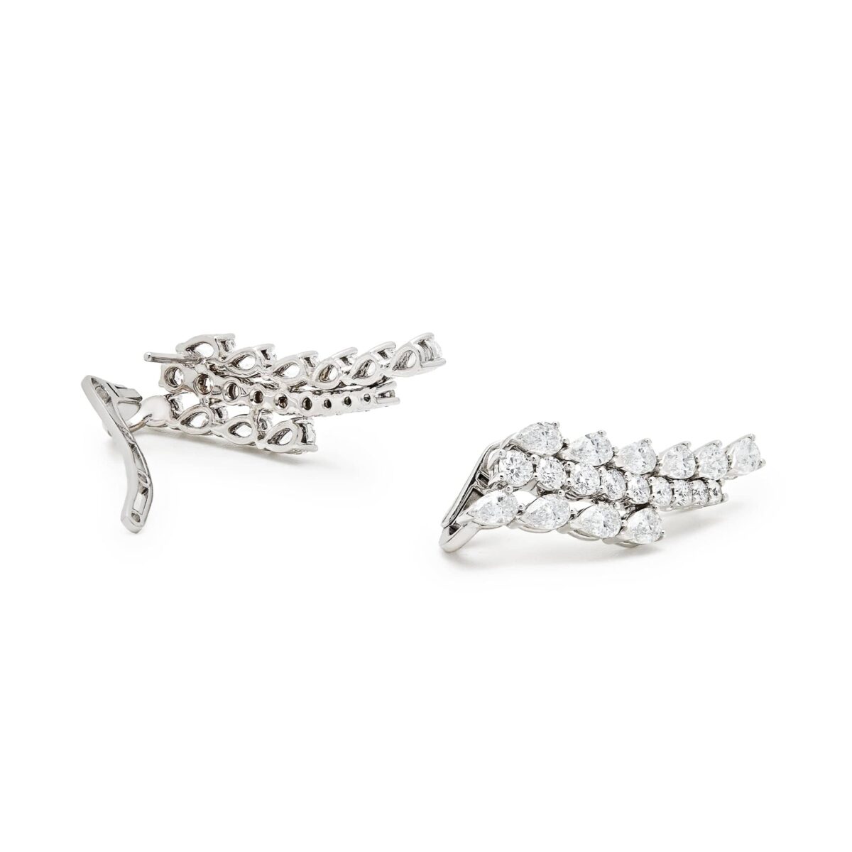 Pear-Shaped Diamond Wing Ear Climbers - Image 3