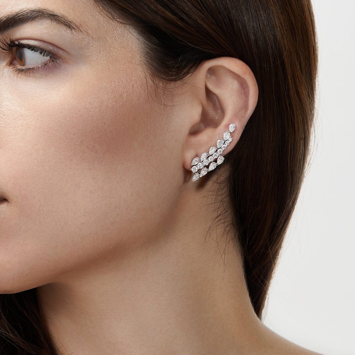 Pear-Shaped Diamond Wing Ear Climbers - Image 2