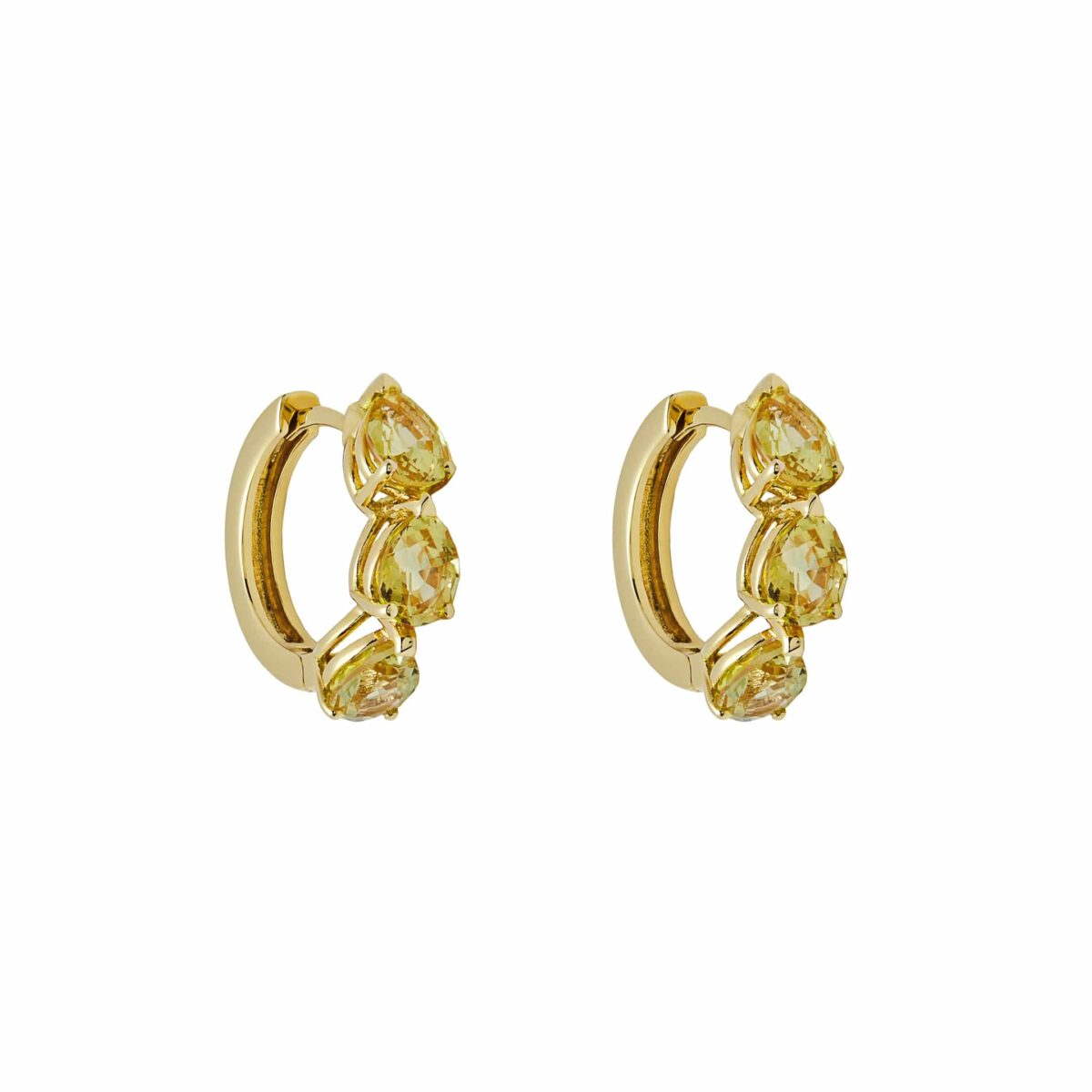 Pear-Shaped Yellow Sapphire Huggies