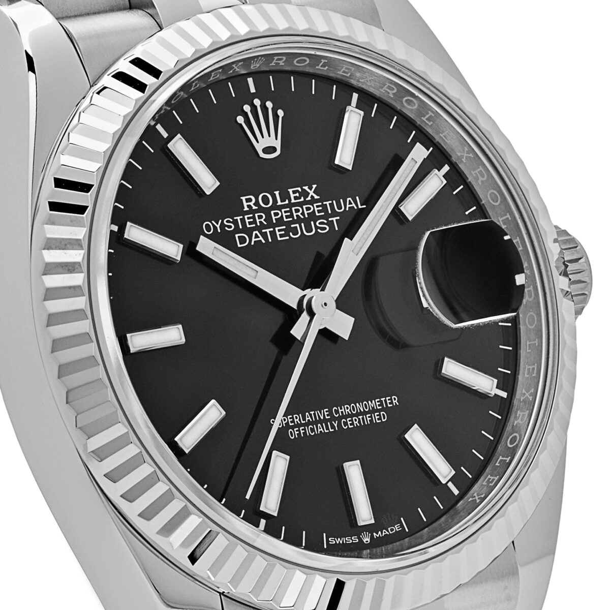 Rolex Datejust 126234 White Gold Stainless Steel Black Dial Jubilee (2022) - Image 5