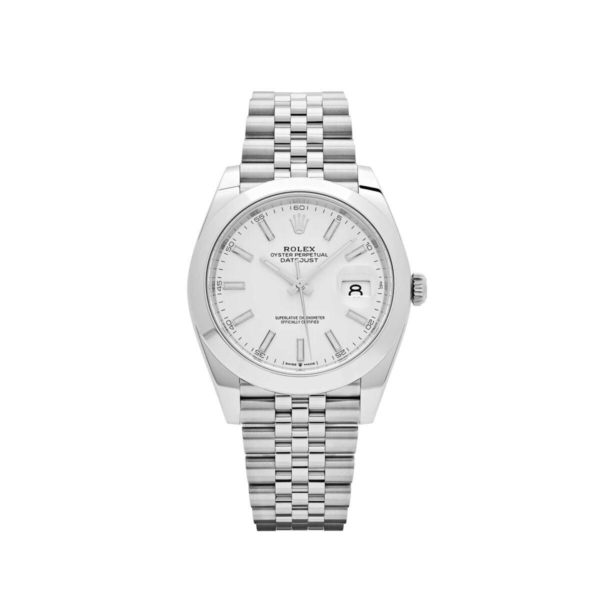 Rolex Datejust 126300 Stainless Steel White Dial Jubilee